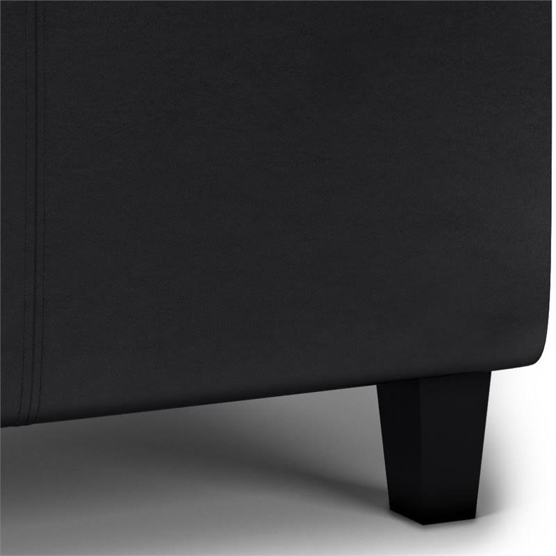 Simpli Home Avalon Tray Storage Ottoman With Lift Up Lids Midnight