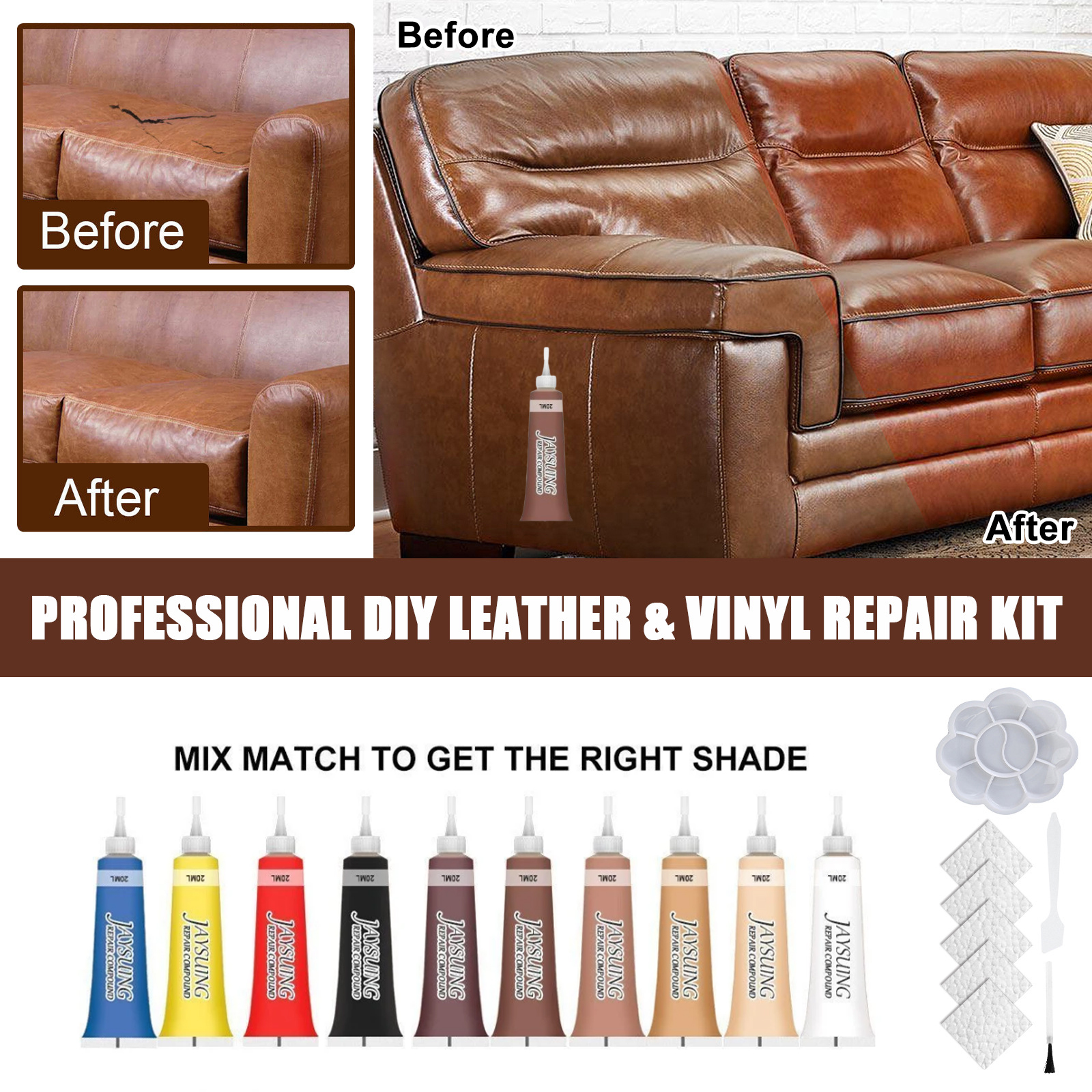 Advanced Leather Filler & Recoloring Kit