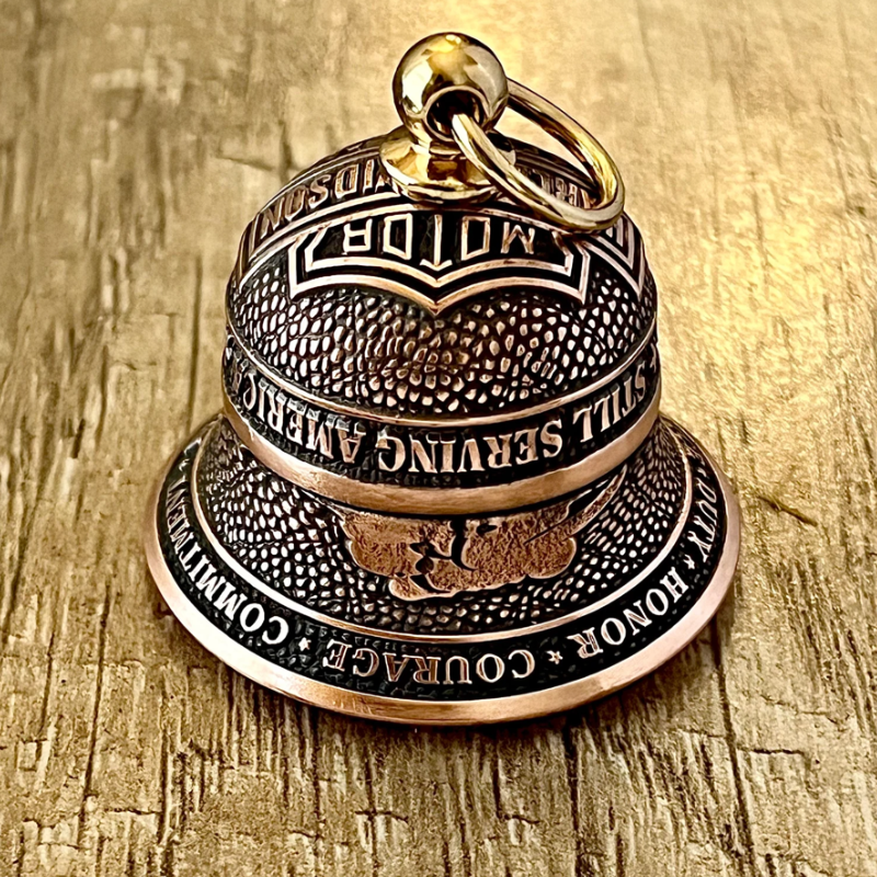 Handmade Wounded Warrior Motorcycle Bell or Keychain for Good Luck