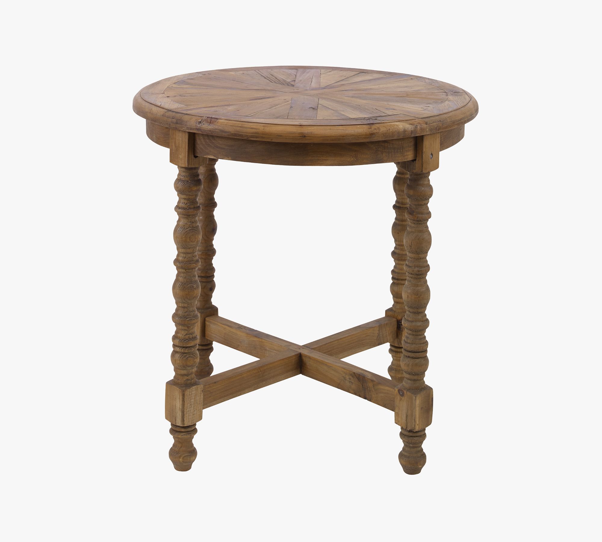 Tresle Round Reclaimed Wood End Table (26