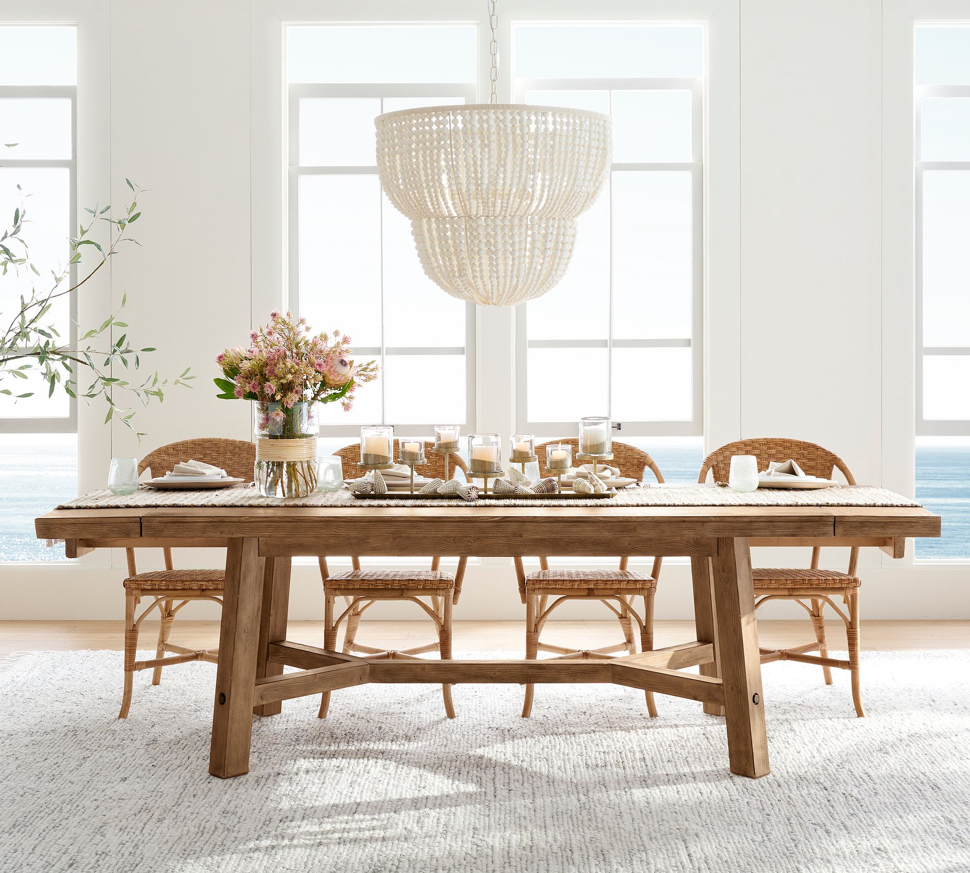 Rustic Farmhouse Extendable Dining Table (77