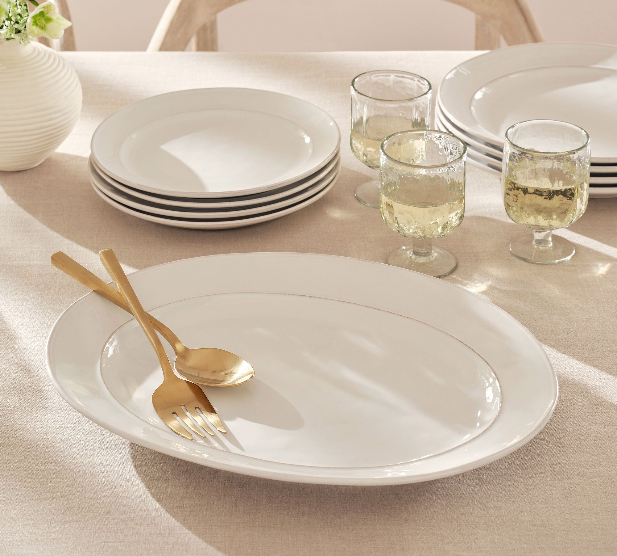 Cambria Handcrafted Stoneware Oval Serving Platter