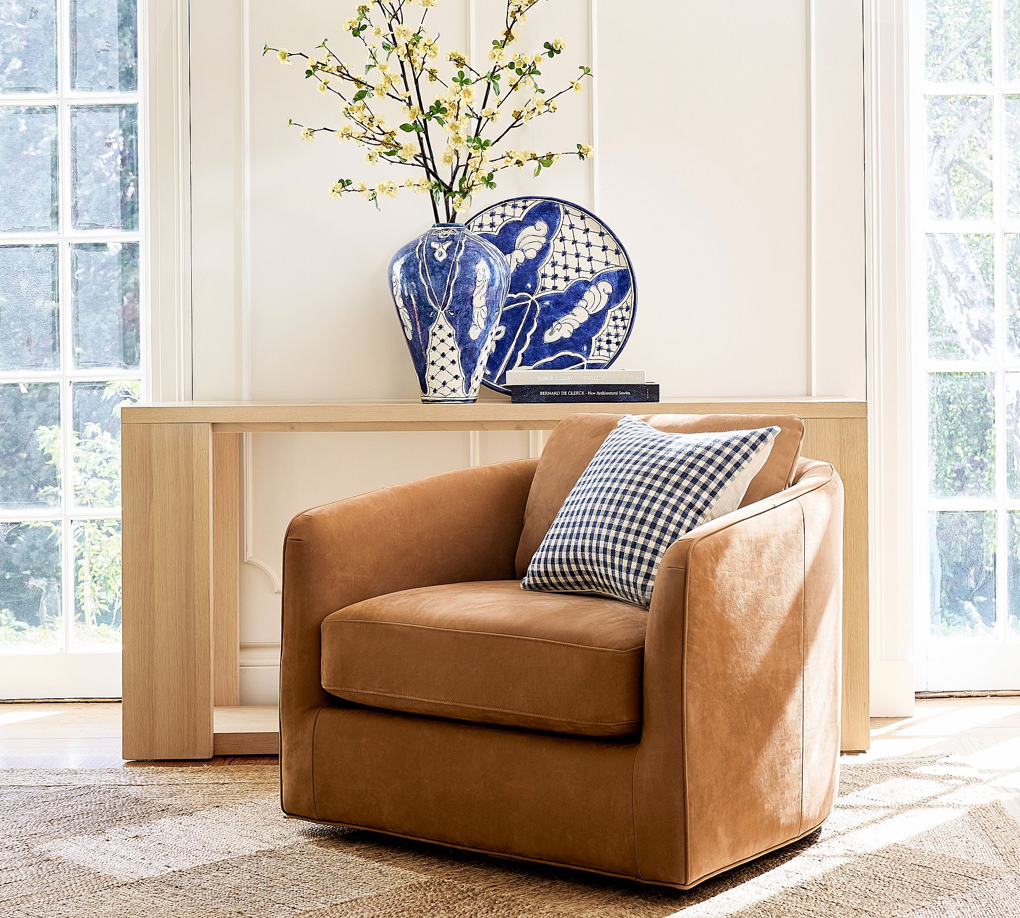 Remmy Leather Swivel Chair