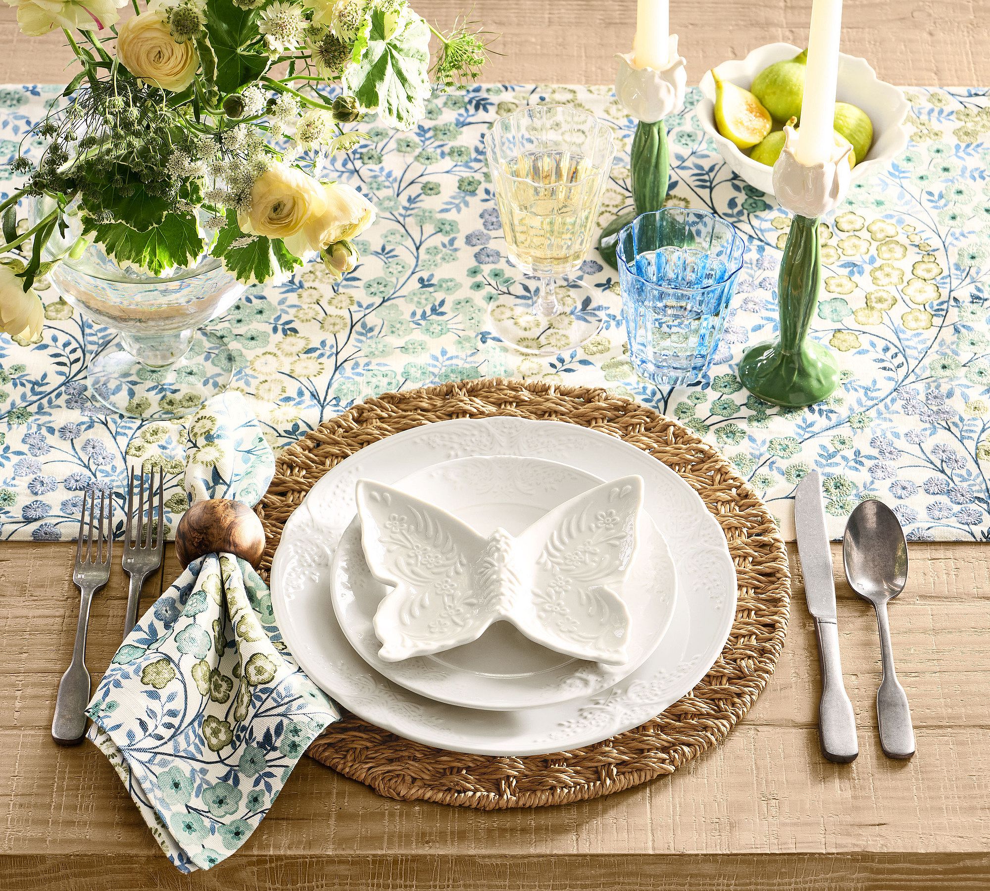 Figural Butterfly Stoneware Appetizer Plates - Set of 4