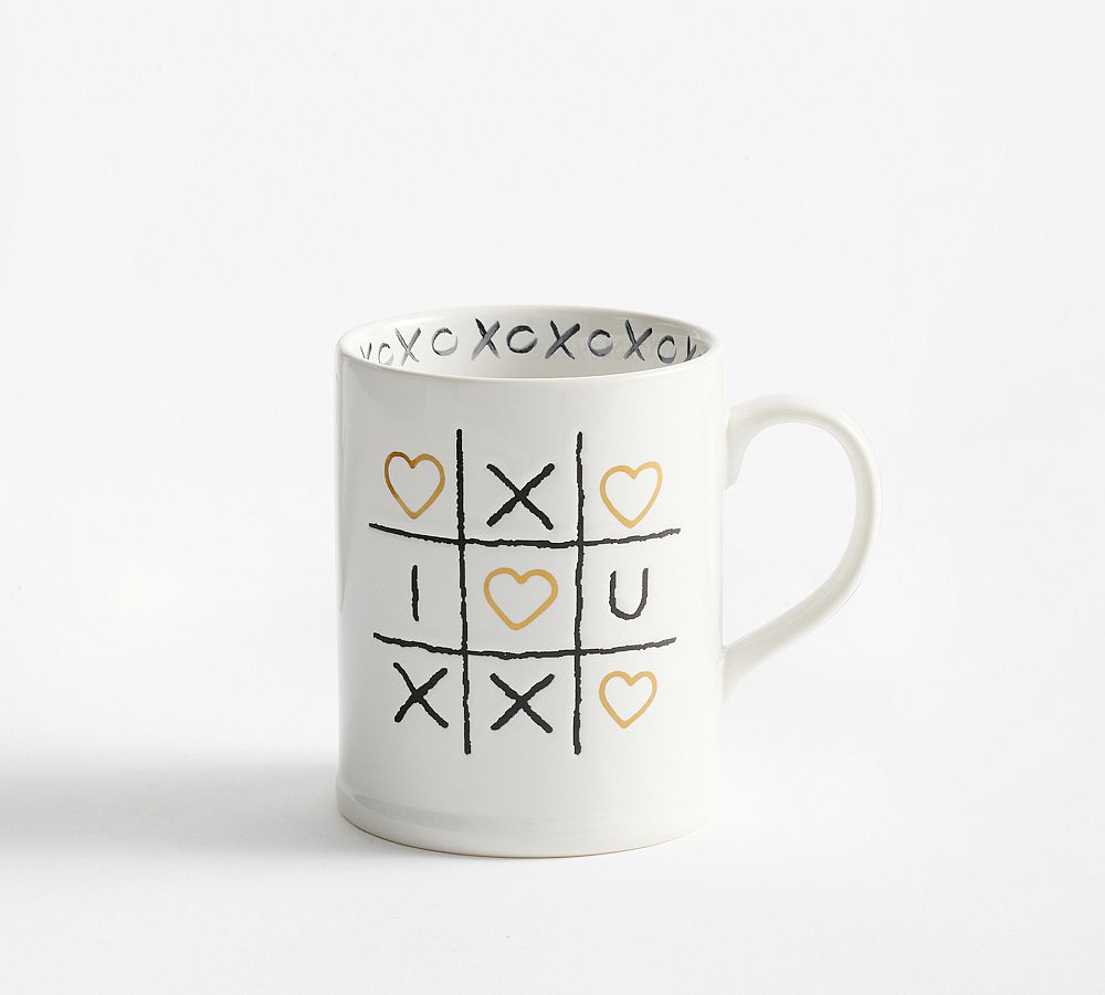 XOXO Tic-Tac-Toe Stoneware Mugs - Set of 4