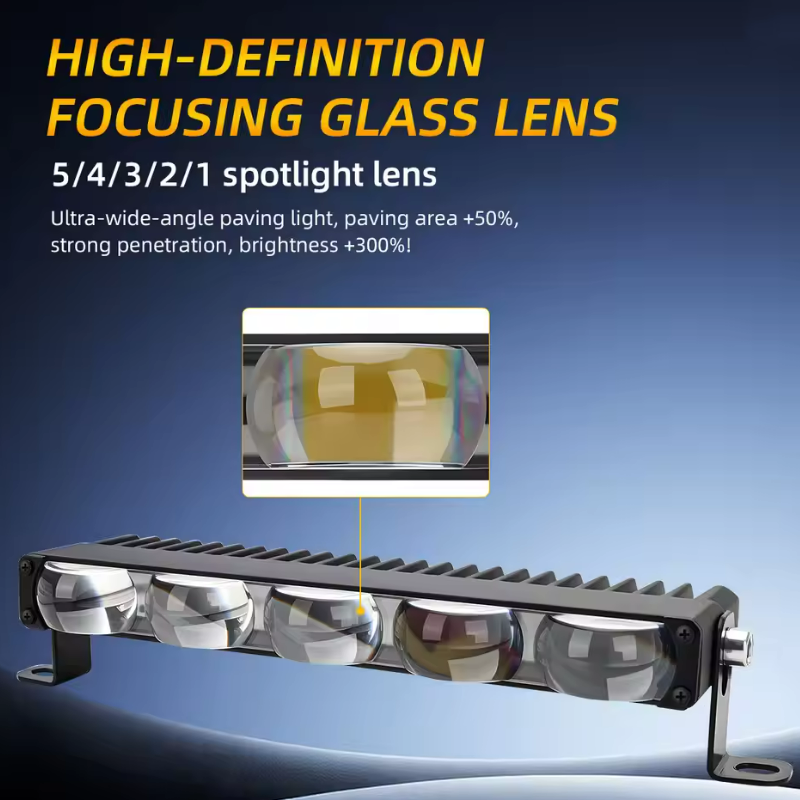 12-30V Universal Automotive LED 1-5 Lens Front Grille Work Light (White/Yellow Dual-Color)