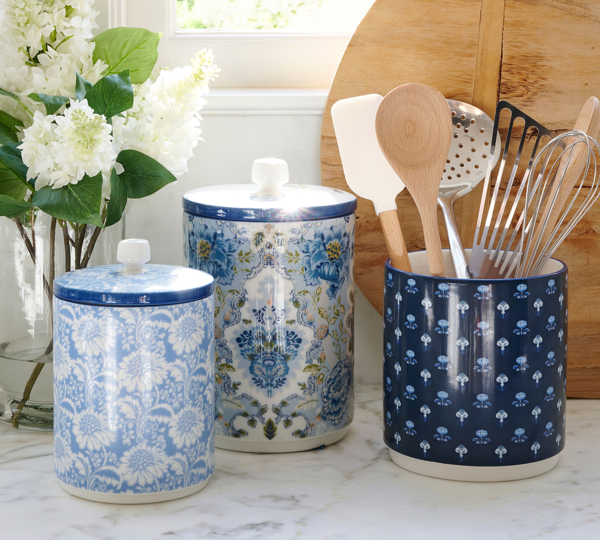 Kravet Floret Stoneware Kitchen Crock