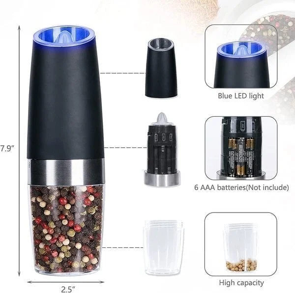 Christmas Sale 49% OFF - Automatic Electric Gravity Induction Salt & Pepper Grinder - BUY 2 GET FREE SHIPPING