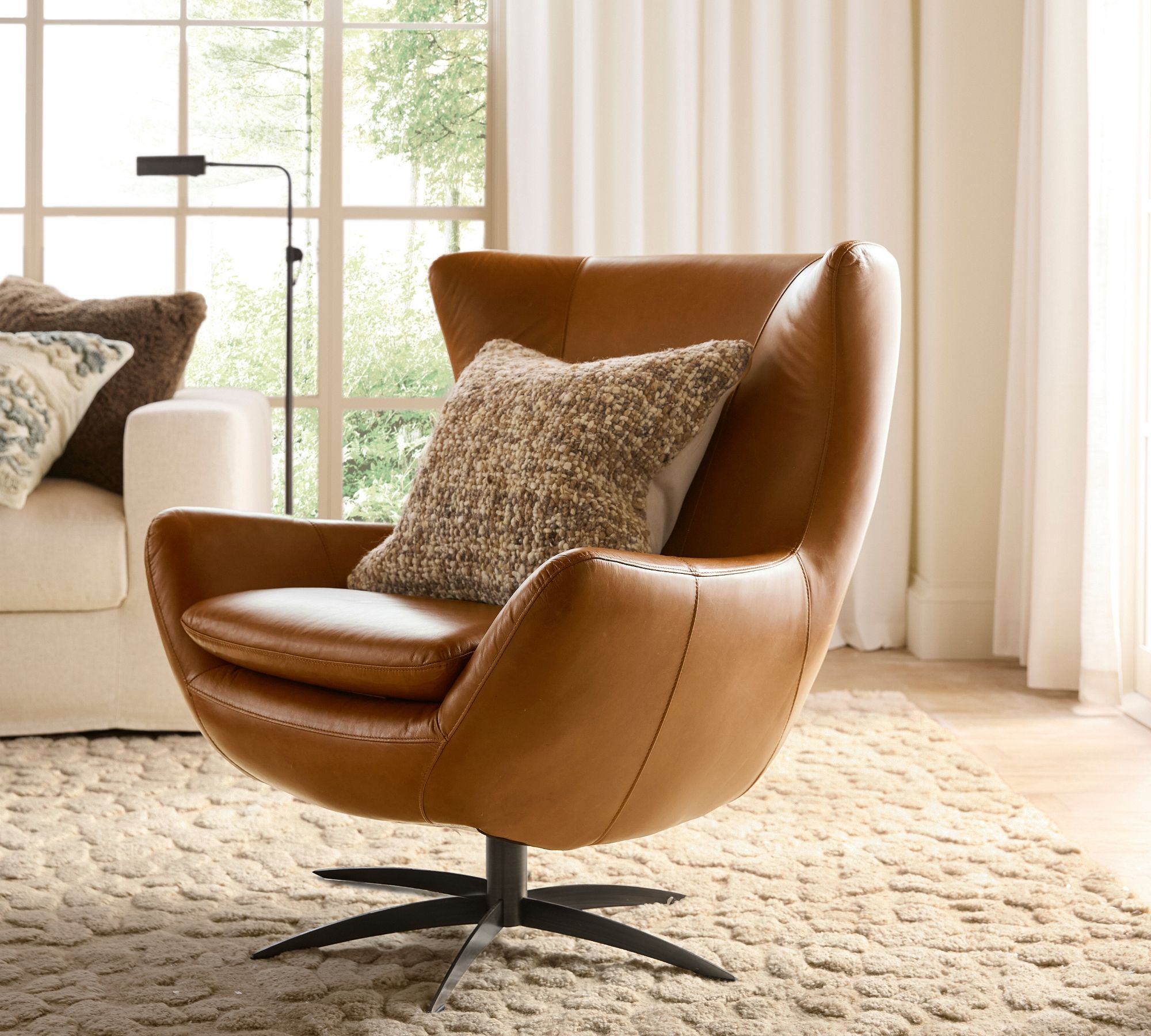Wells Leather Swivel Chair