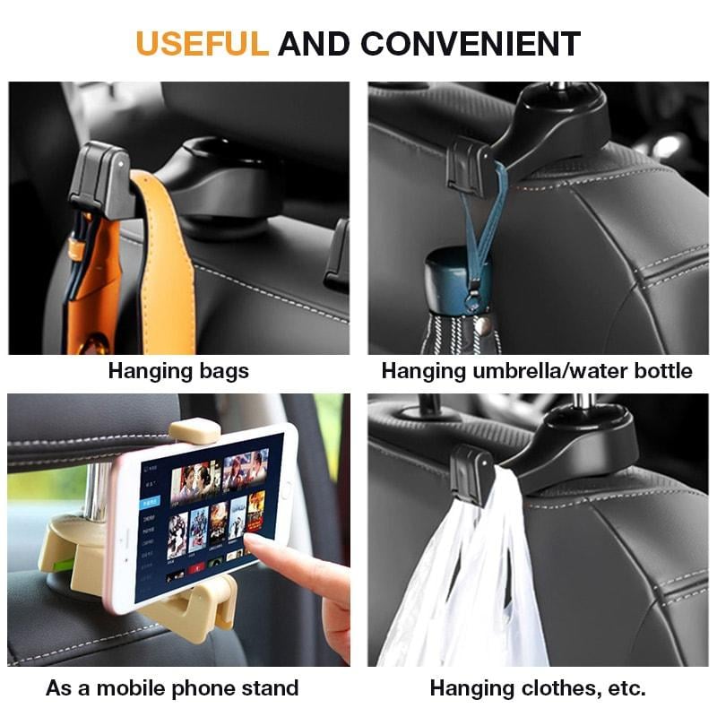 (NEW YEAR SALE-48% OFF) 2 in 1 Car Headrest Hidden Hook(BUY 2 GET 2 FREE NOW!)
