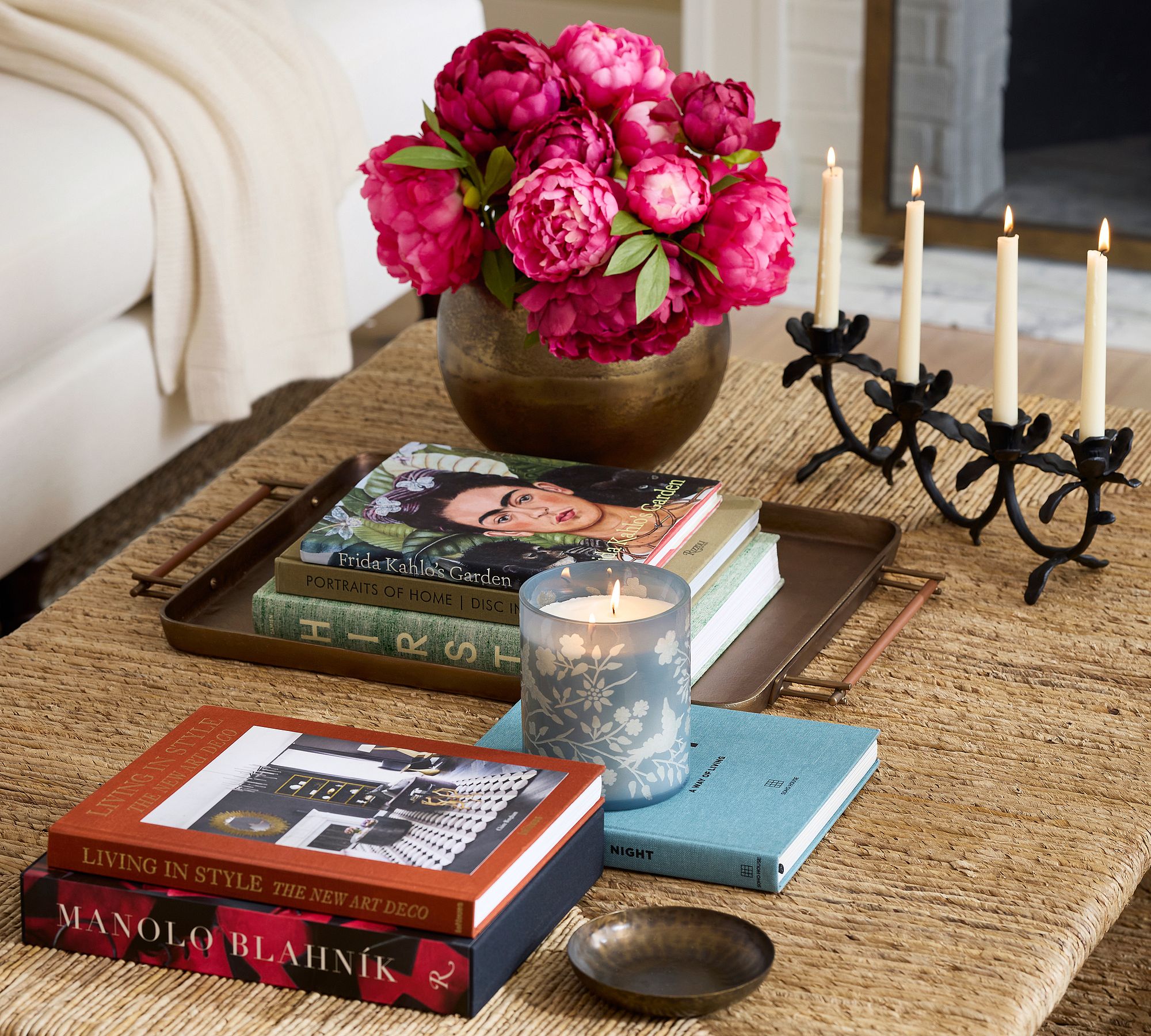 Etched Glass Candle - Framboise & Tangerine