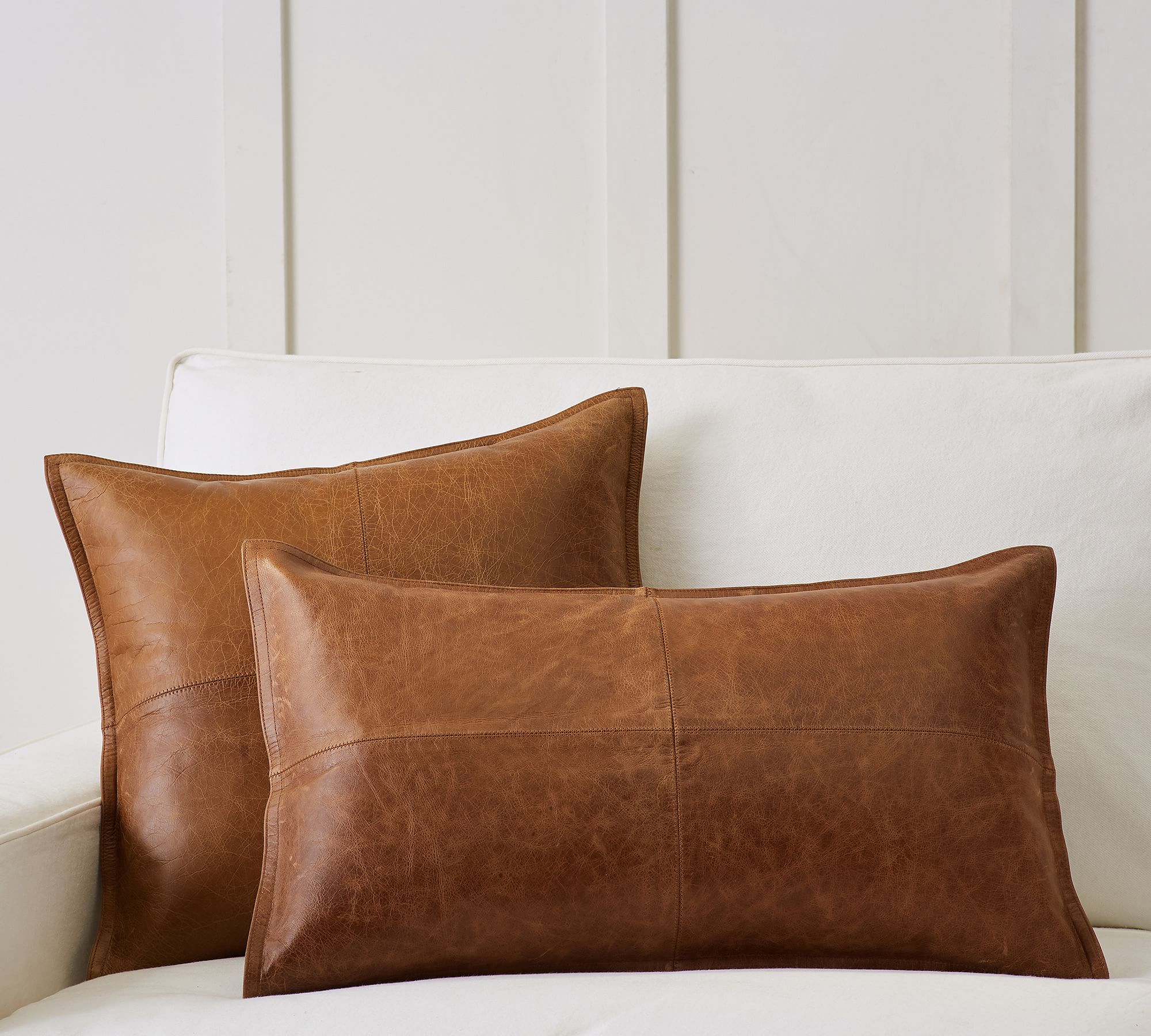 Pieced Leather Pillow