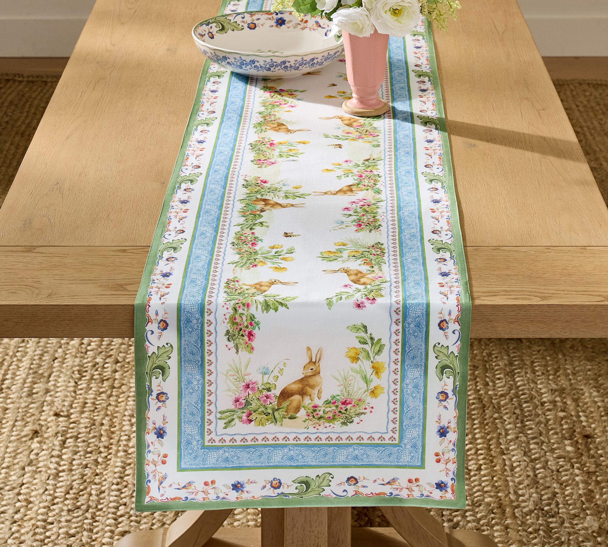 Botanical Bunny Cotton Table Runner