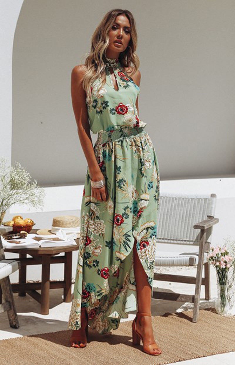 New Beach Boho Sweet Print  Vacation Dress