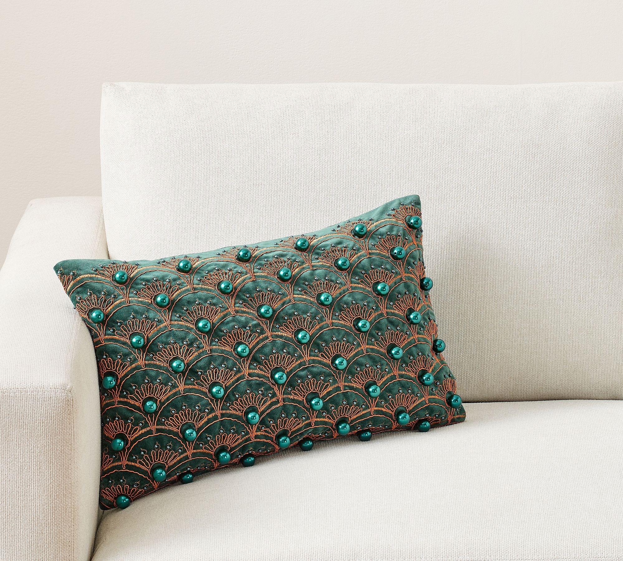 Elphaba Beaded Embellished Decorative Lumbar Pillow