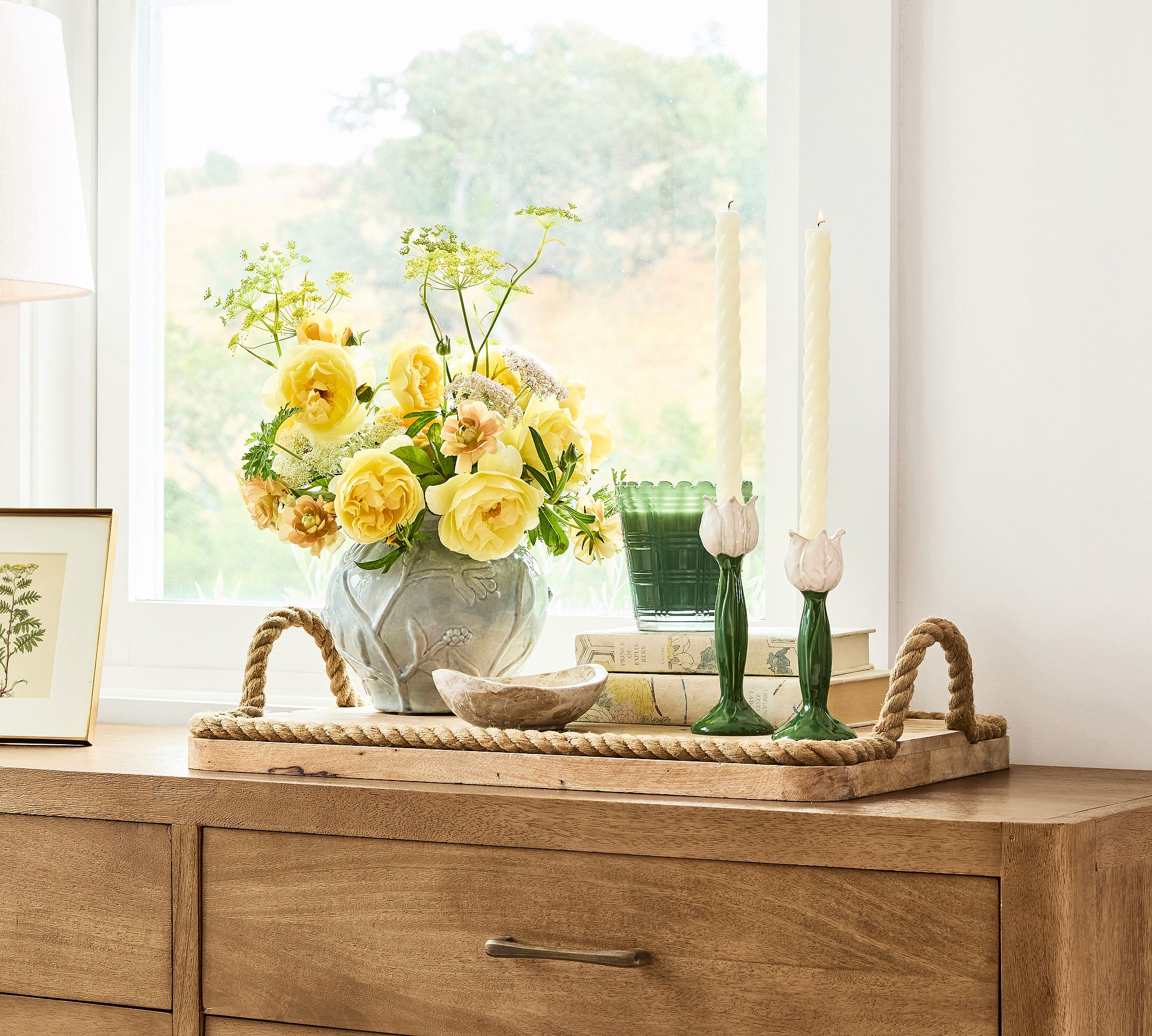 Scallop Glass Candle - Fig Grove & Thyme