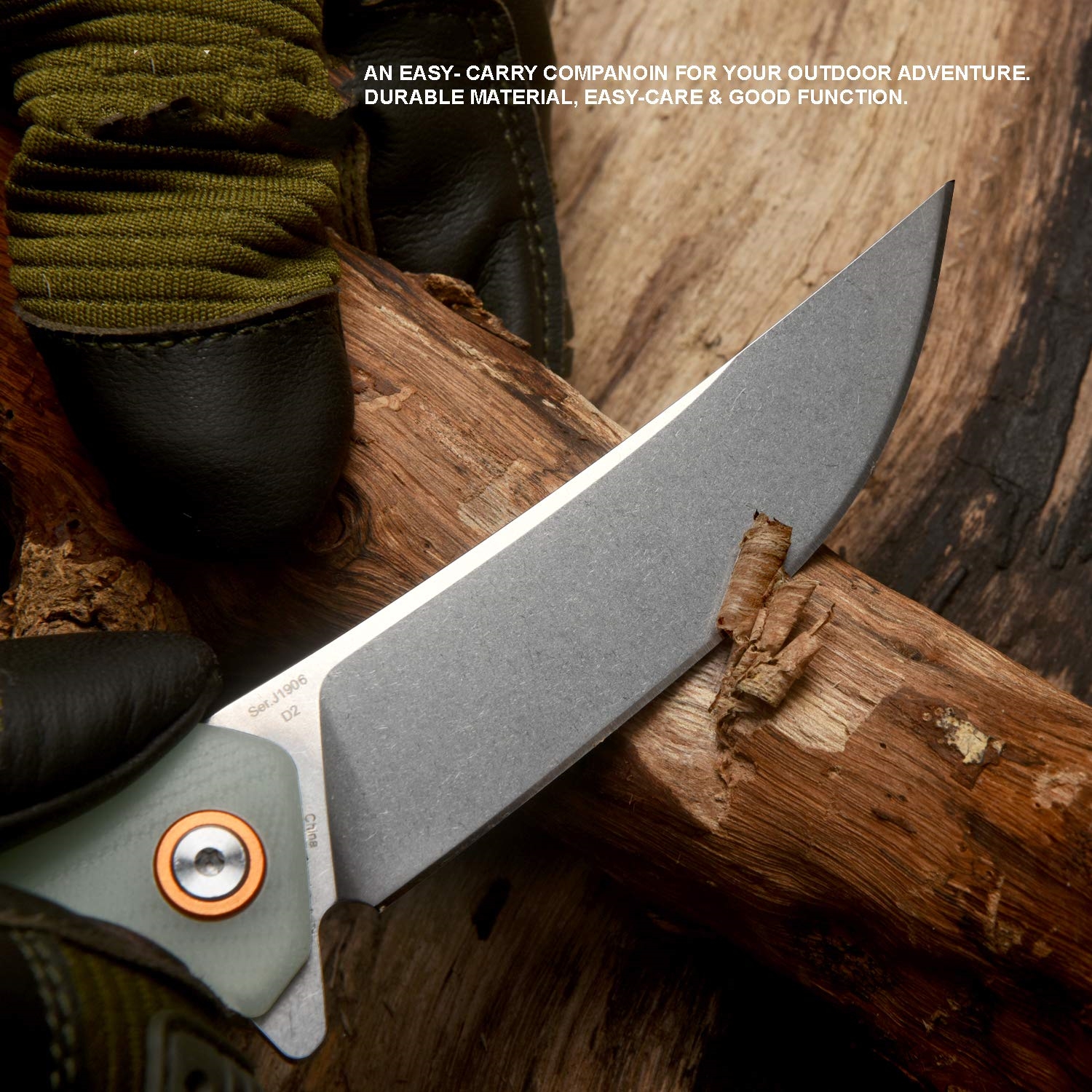 Tactical Pocket Folding Knife with D2 Steel Blade and G10 Handle