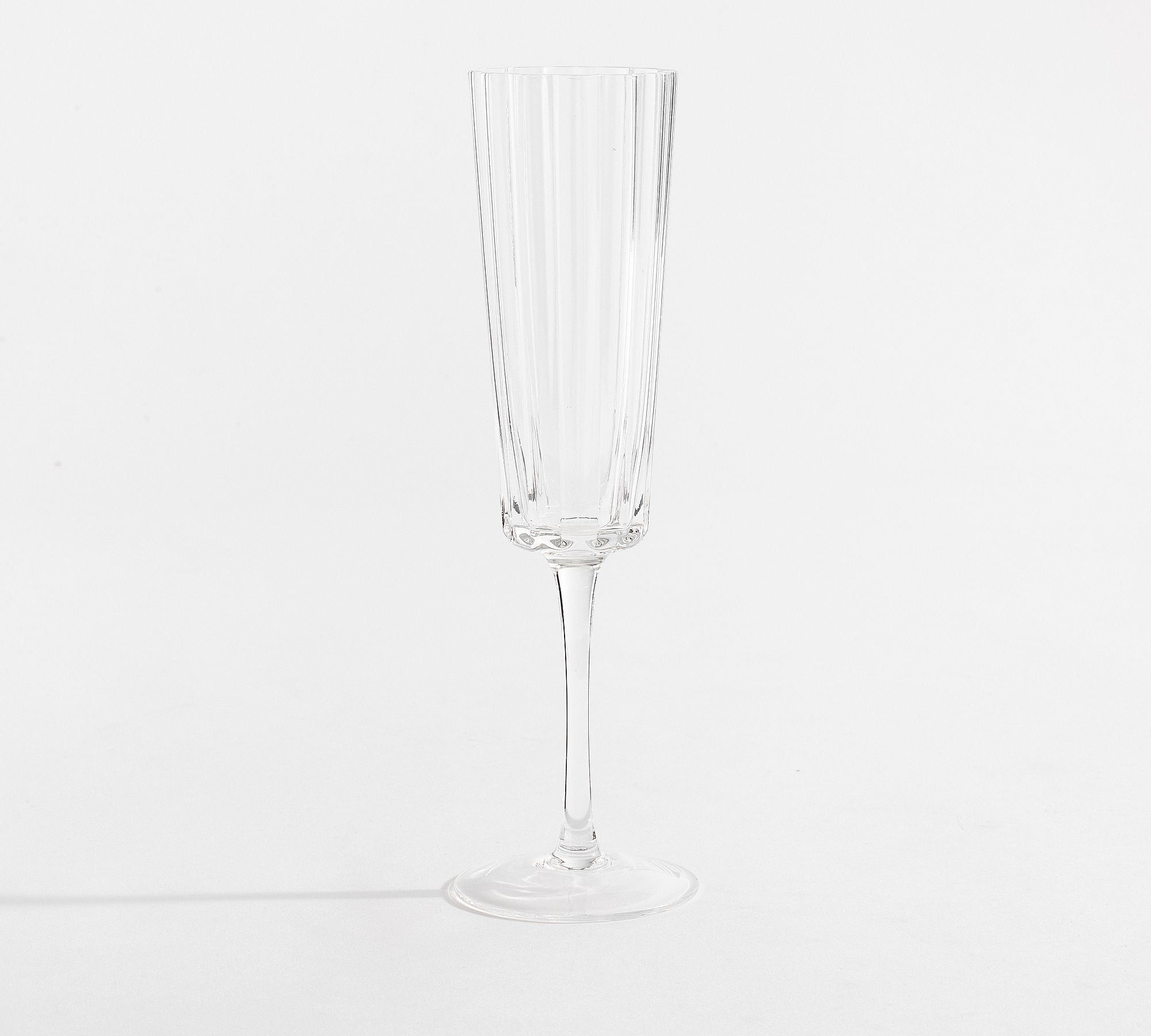 Fluted Glass Champagne Flutes - Set of 4