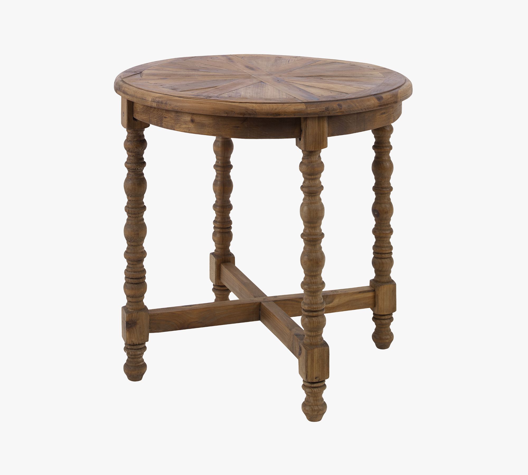 Tresle Round Reclaimed Wood End Table (26