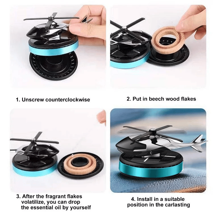 BIG SALE - 48% OFF-Metal Solar Helicopter Air Freshener v2.0