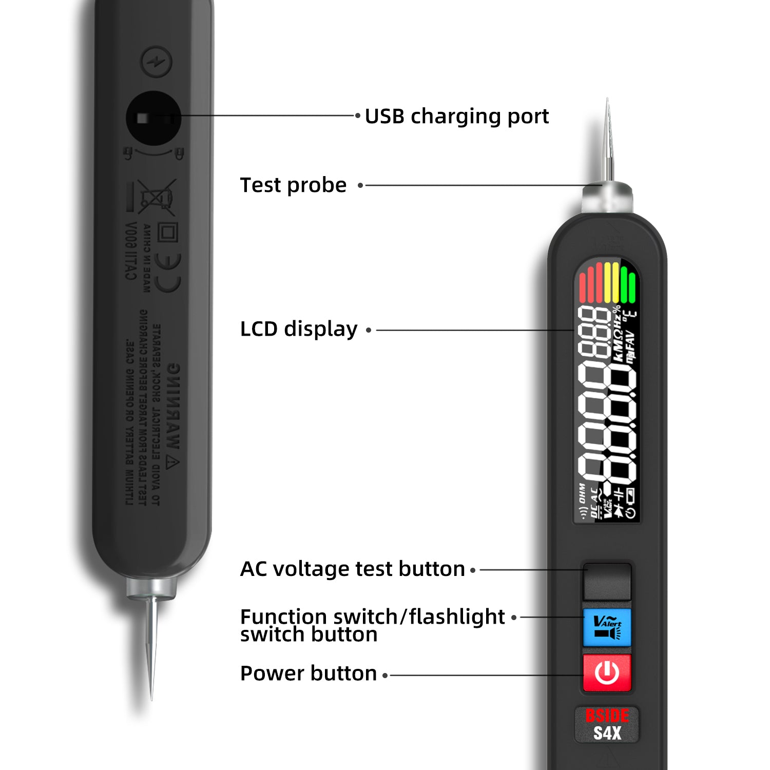 Smart Digital Multimeter Rechargeable Voltage Tester Pen