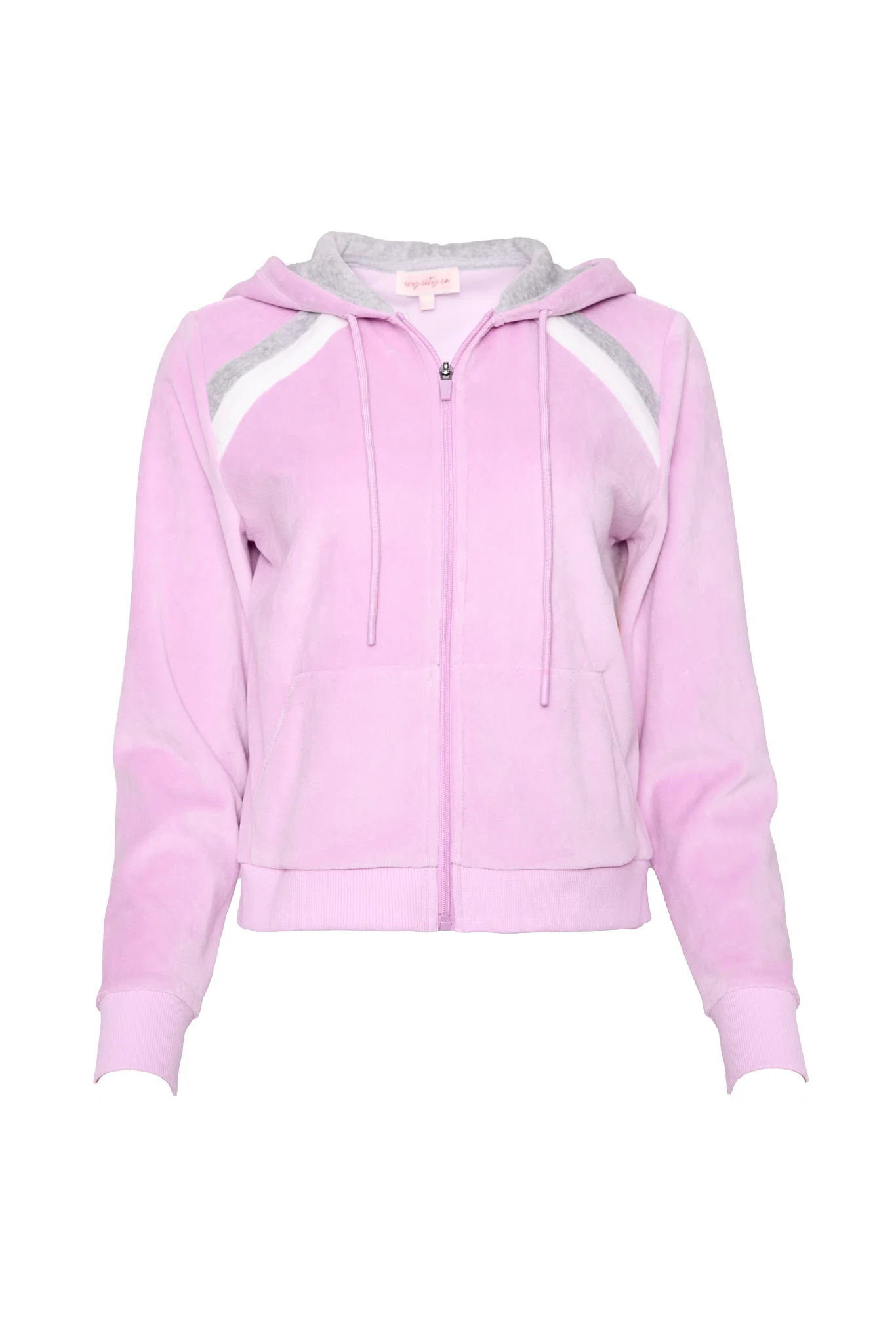 Kailey Zip Up Velour Sweatshirt in Pink