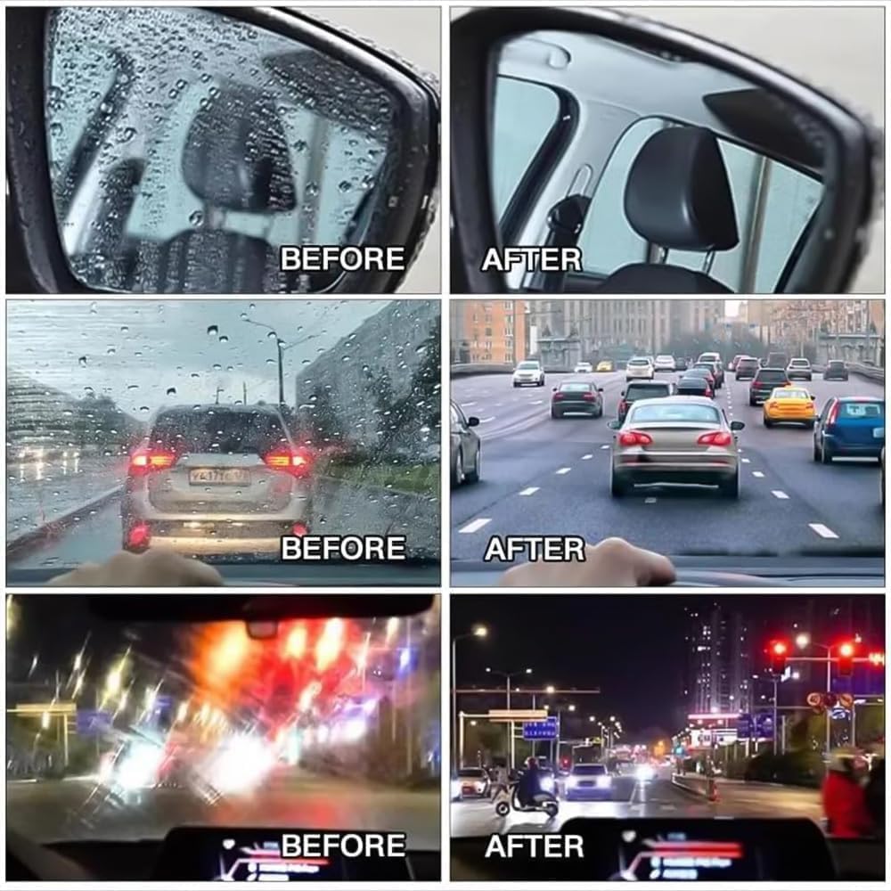 Easily Remove Car Glass Oil Film With Wash-Free Wipes - No Windshield Decontamination Needed!