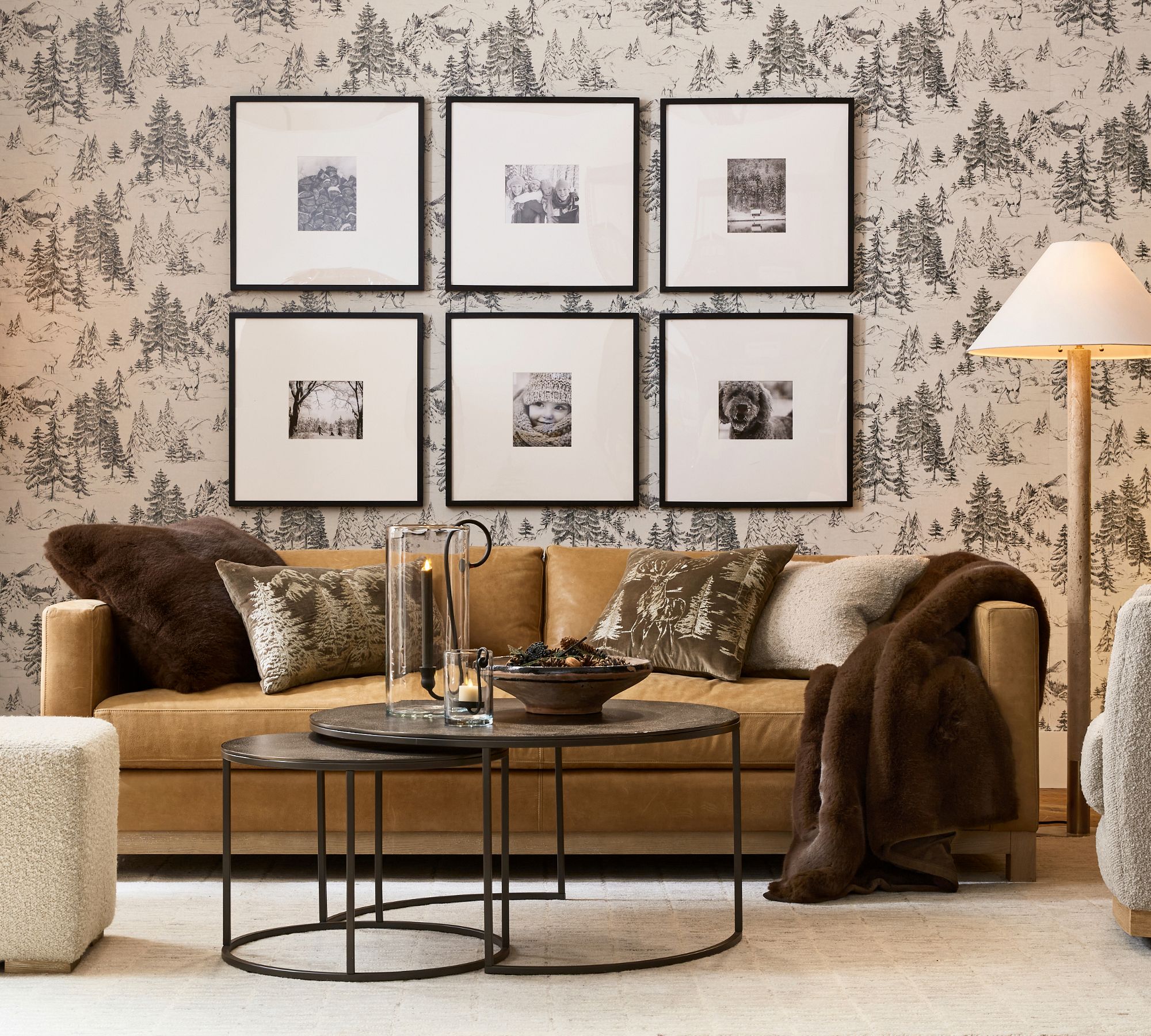 Jake Leather Seadrift Wood Base Sofa (63