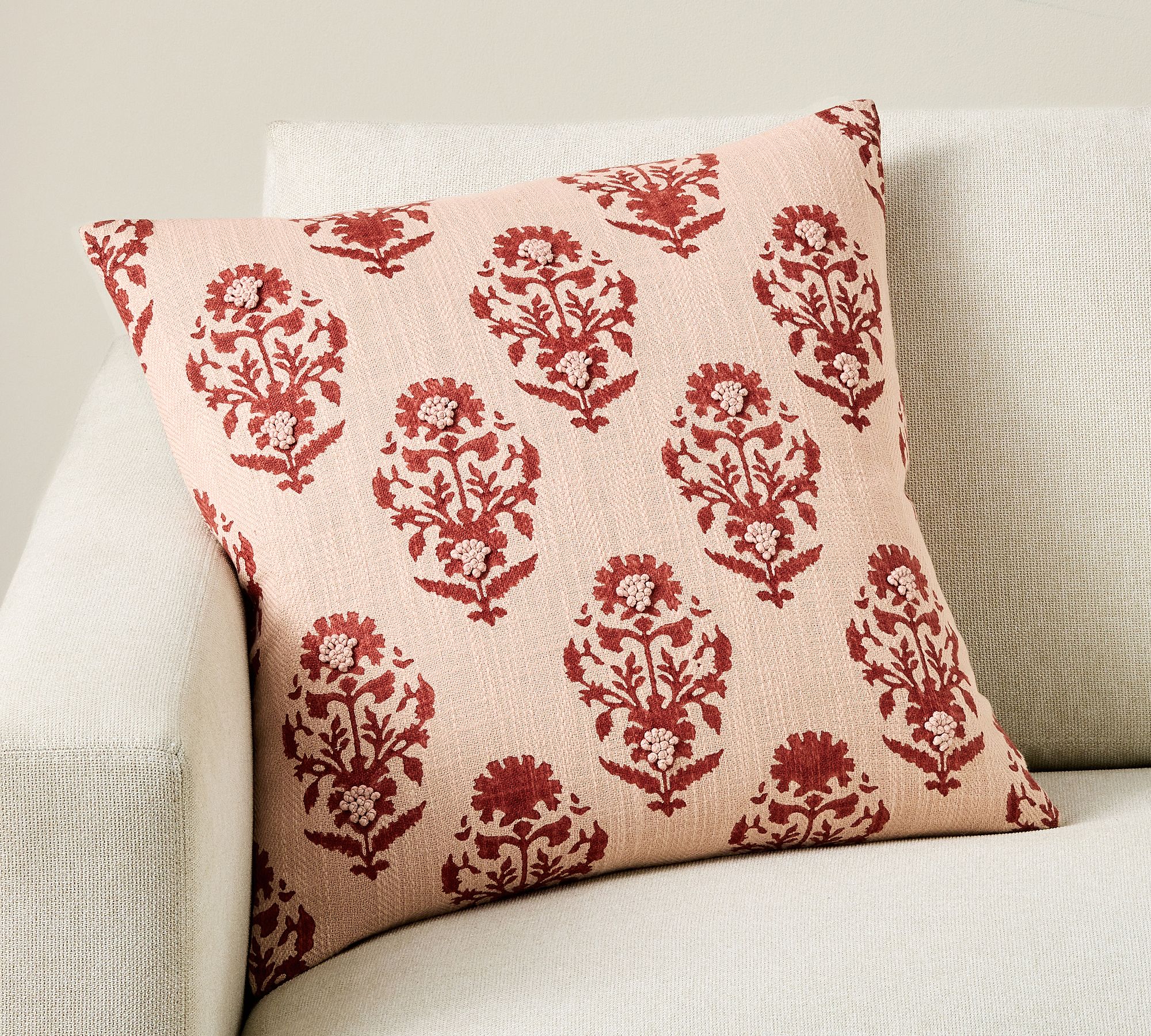 Avani Floral Block Print Reversible Pillow