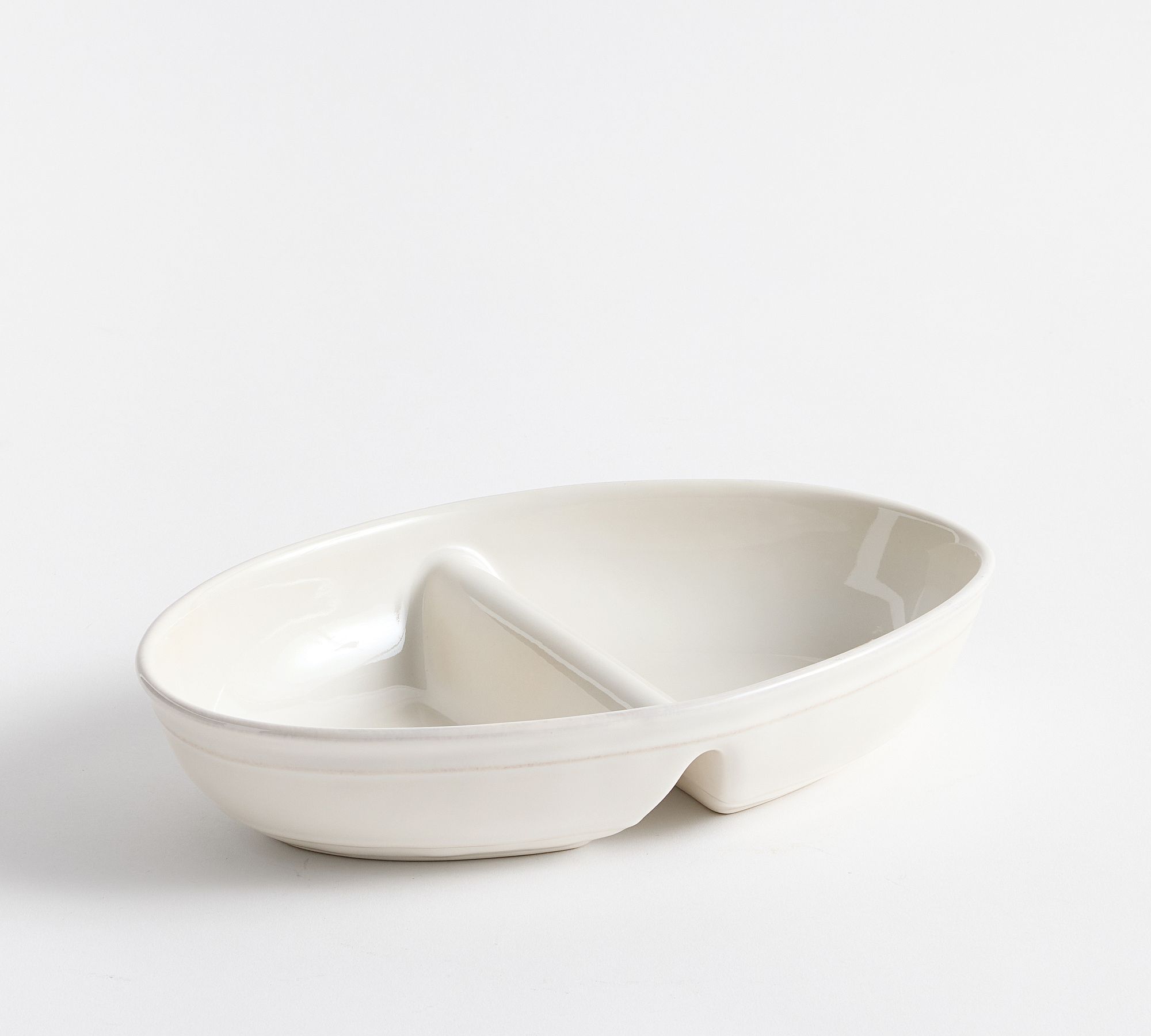 Cambria Handcrafted Stoneware Double Condiment Bowl