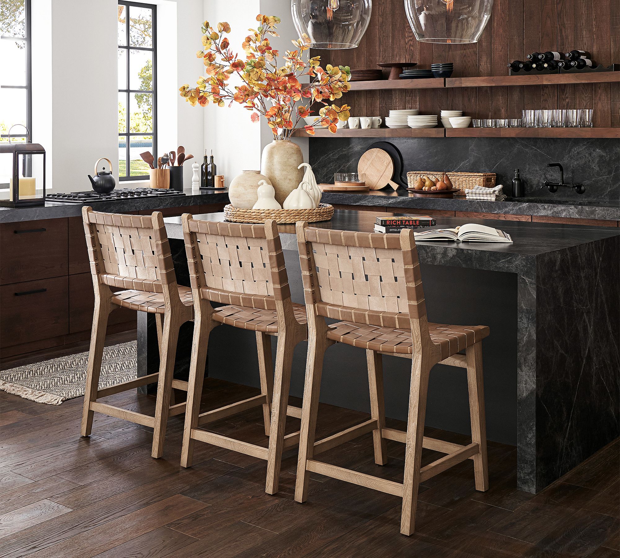 Fenton Woven Leather Stool