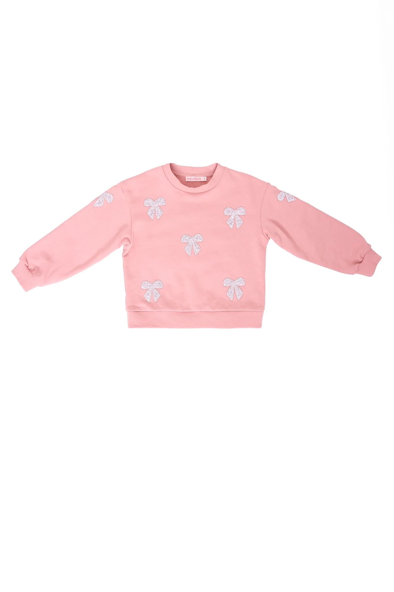 Mini Micah Crew Neck Sweatshirt in Pink & Bows