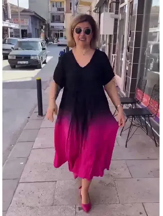 Summer loose printed casual long dress