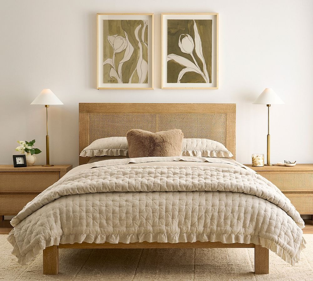 Belgian Flax Linen Ruffle Tufted Quilt