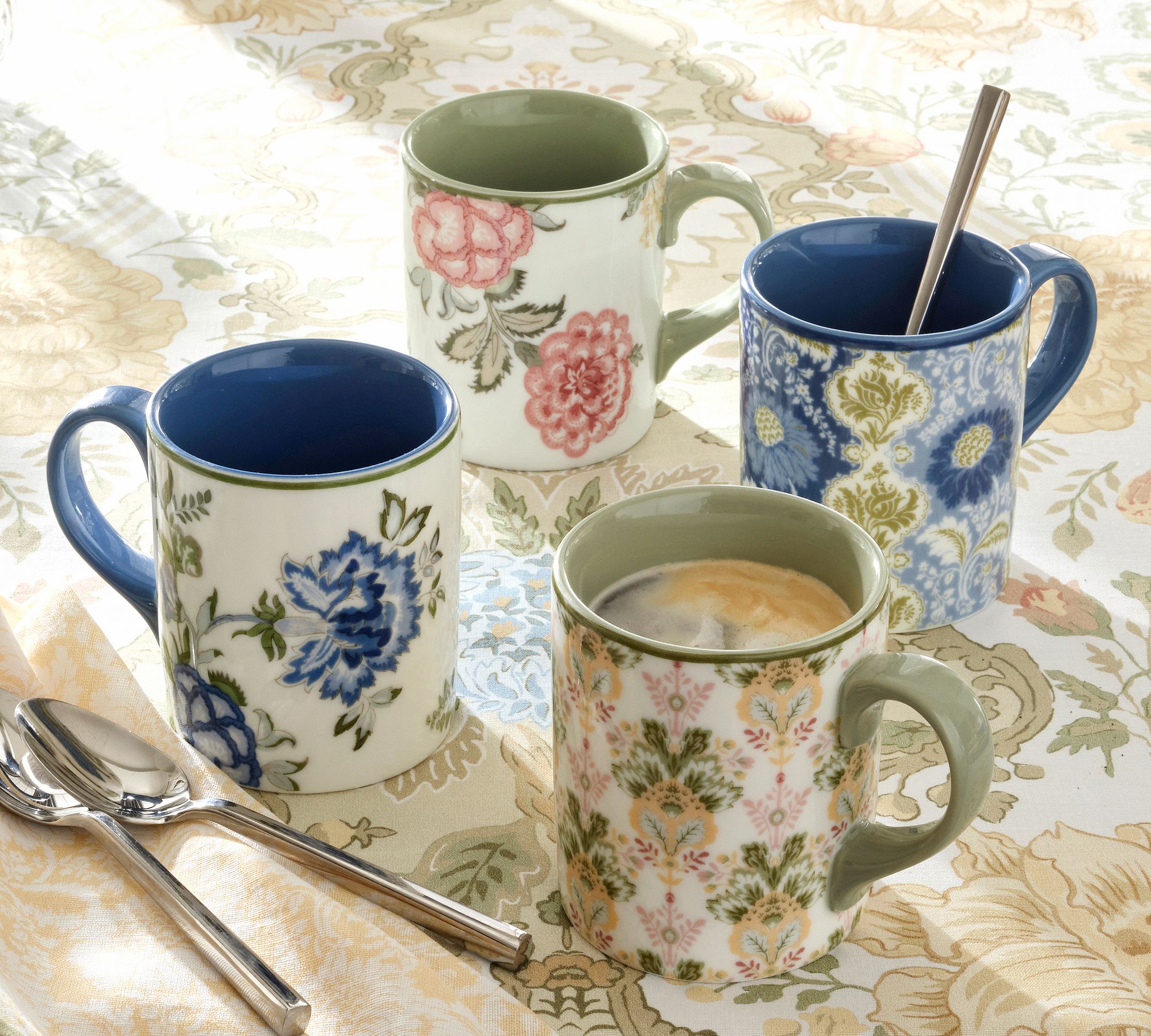Kravet Stoneware Mugs - Mixed Set of 4