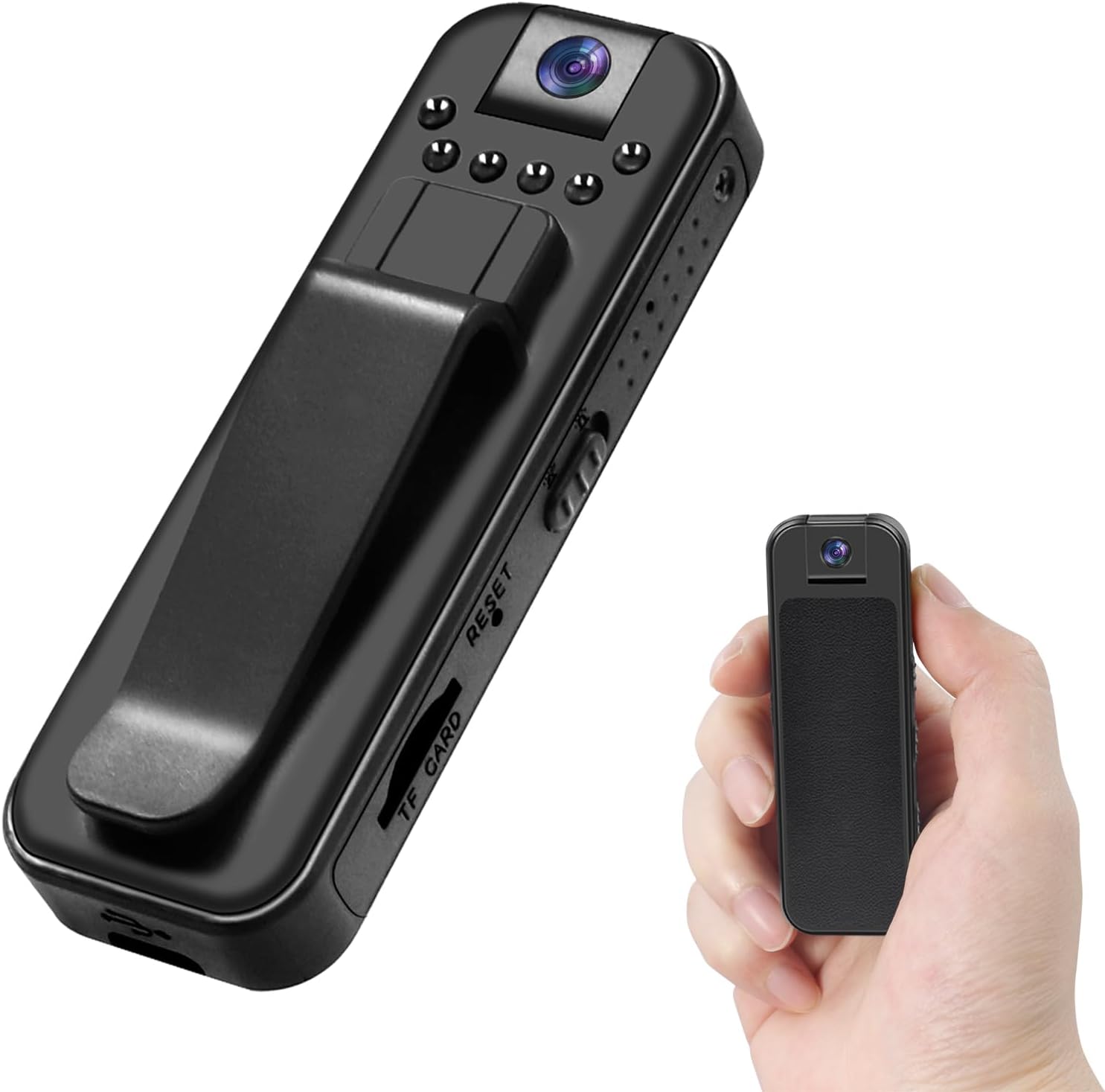 180° Rotating Lens Camcorde HD 1080P Body Camera with Video and Audio Recording
