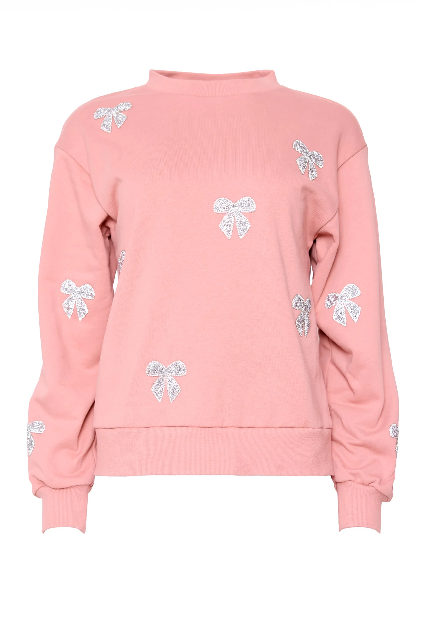 Crew Neck Sweatshirt in Pink & Bows