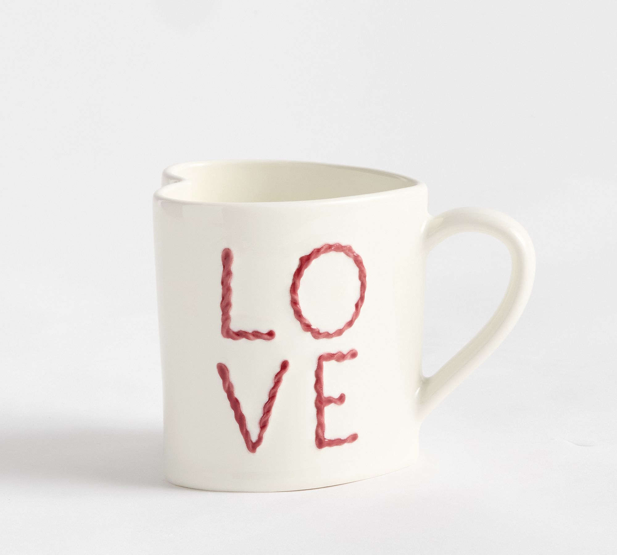 Love Embossed Stoneware Mugs - Set of 4