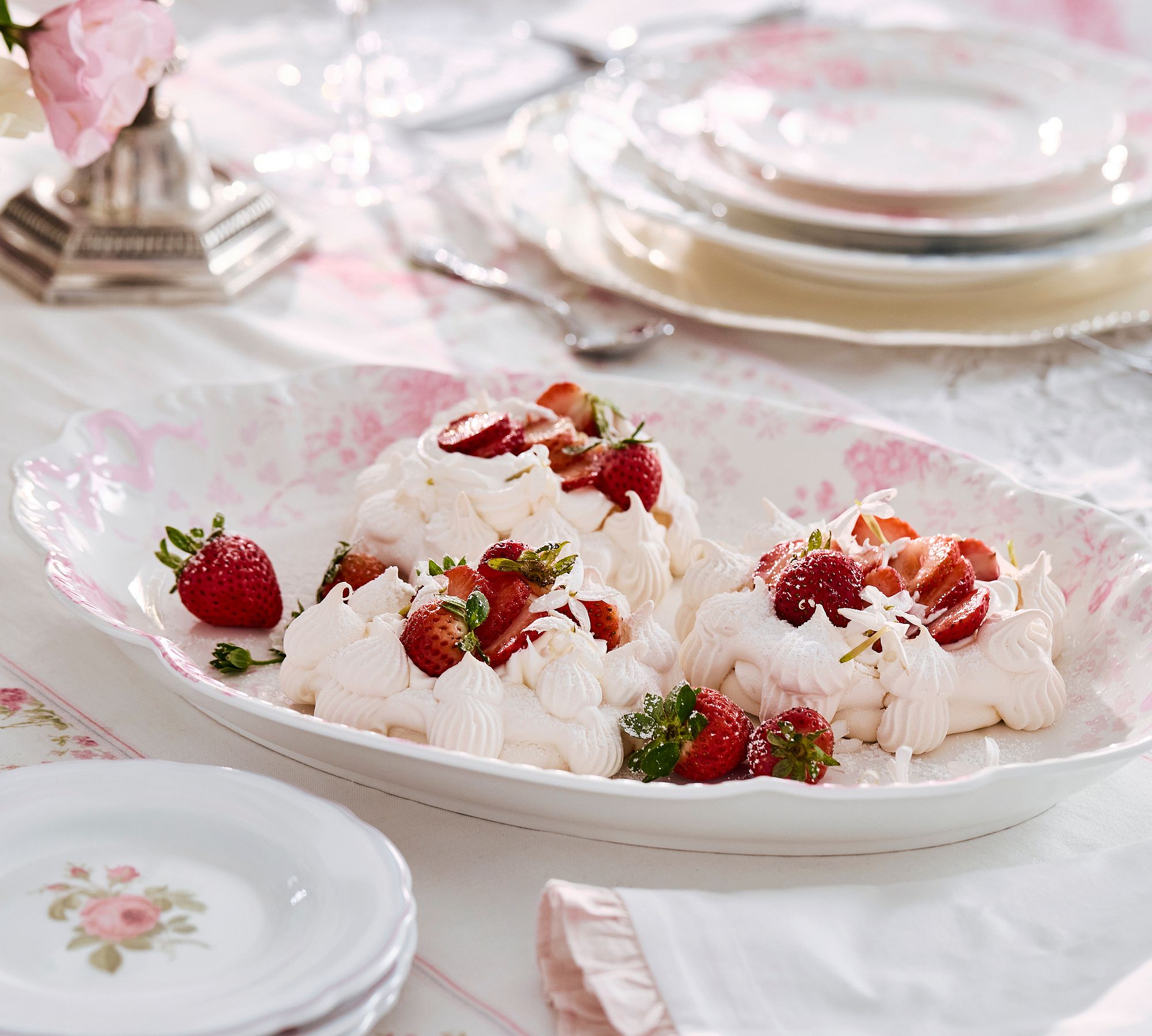 LoveShackFancy Floral Bow Porcelain Serving Platter