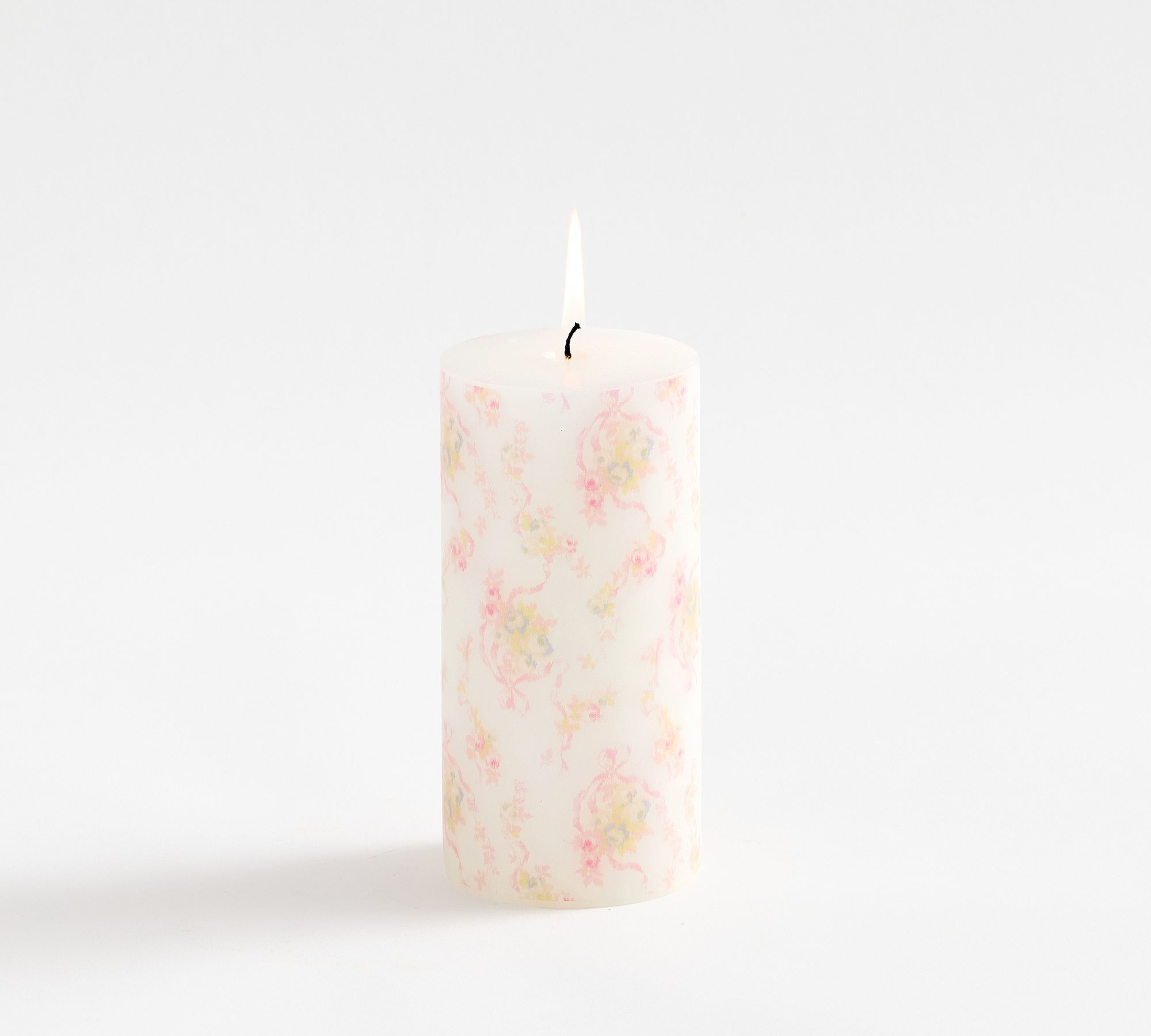 LoveShackFancy Floral Painted Pillar Candle