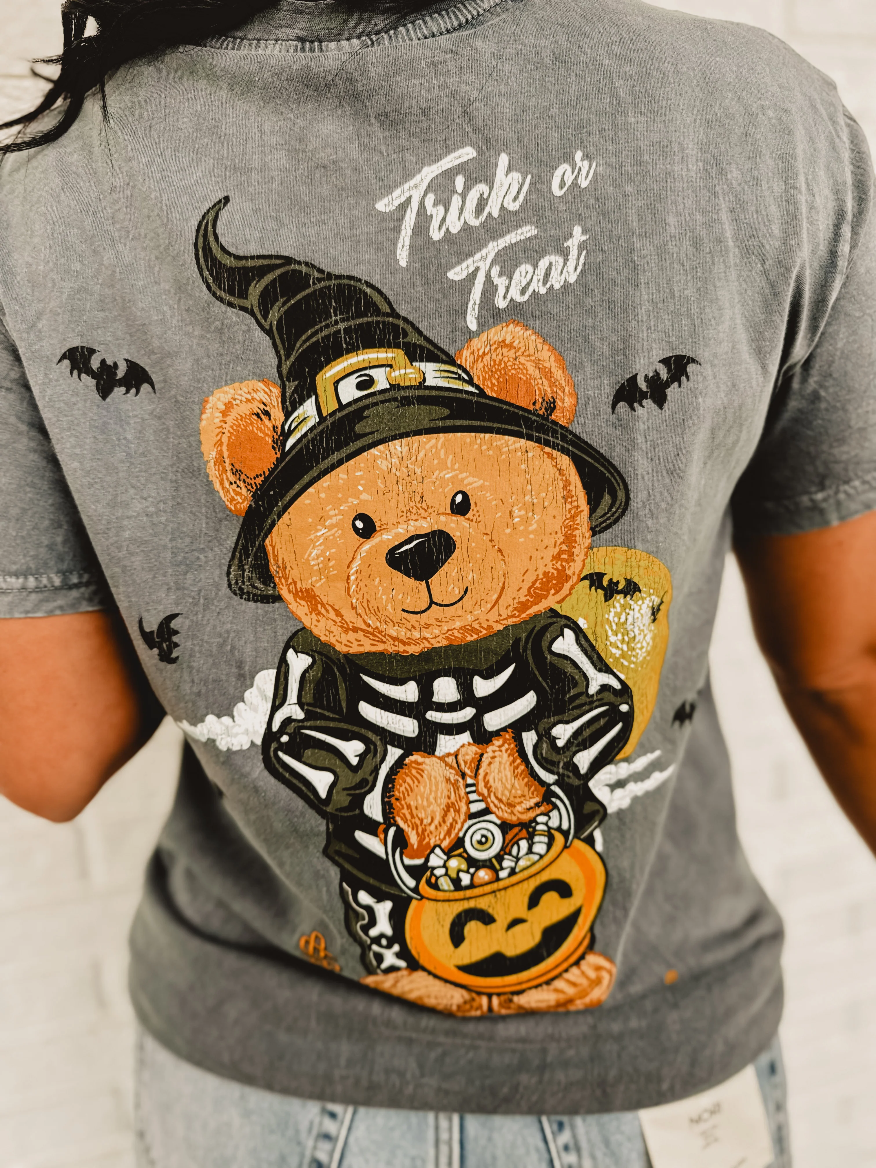 Trick Or Treat Graphic Tee - Coal