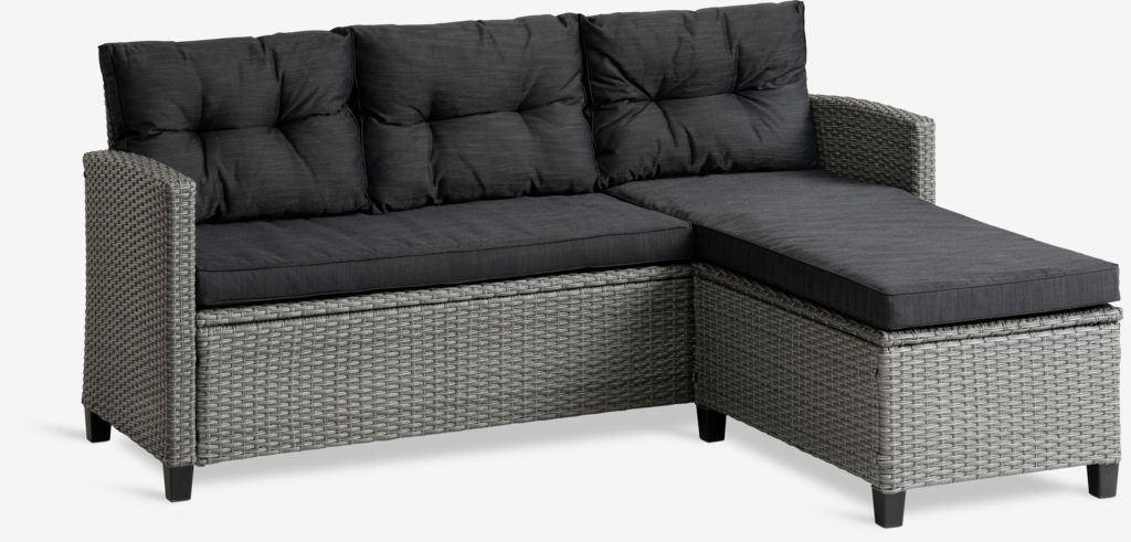 Lounge sofa with chaise longue MORA 3pers. grey
