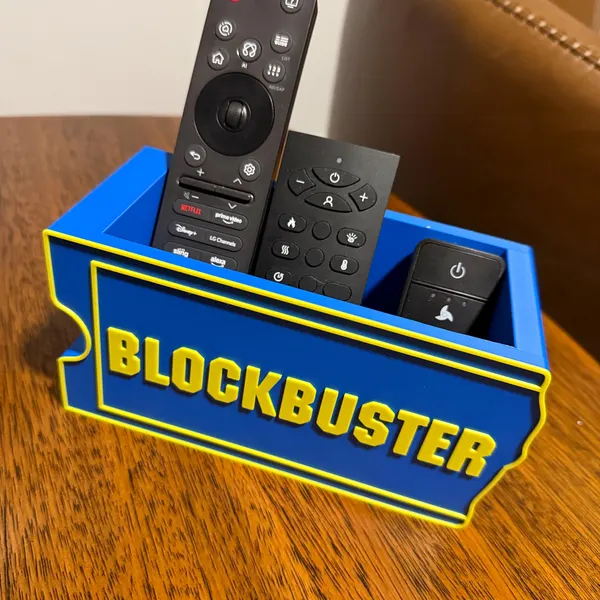 Blockbuster Logo Remote Holder – Retro Movie Night Desk & Couch Organizer