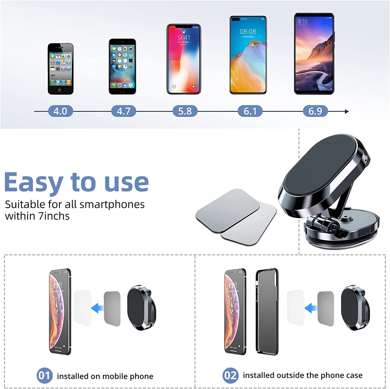 (Flash Sale-49% Off ) 2022 NEW Foldable Magnetic Car Phone Mount (Buy More Save More)