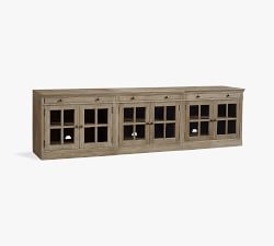 Livingston Media Console with Glass Cabinets (105'')