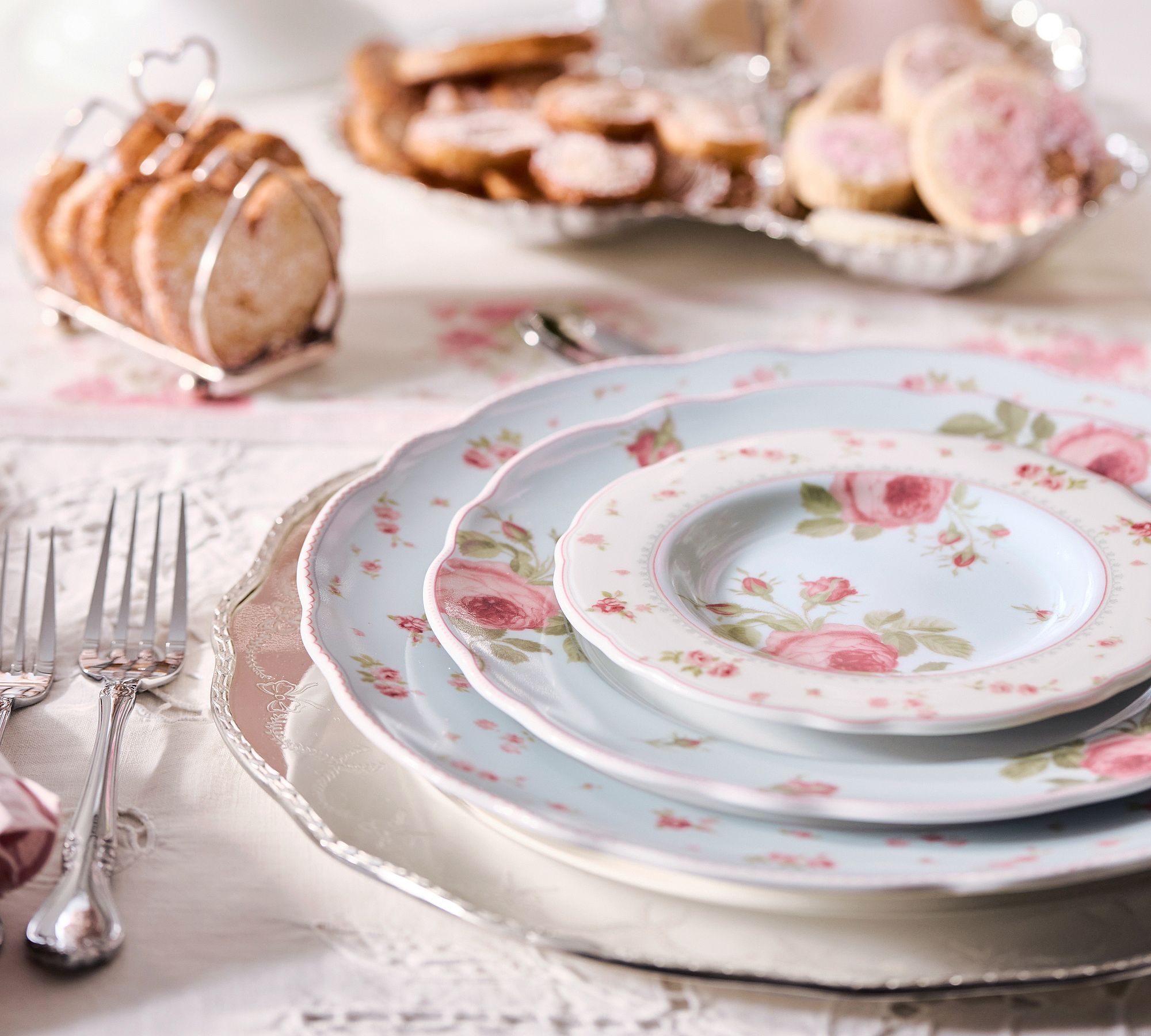 LoveShackFancy Garden Floral Porcelain Salad Plates - Set of 4