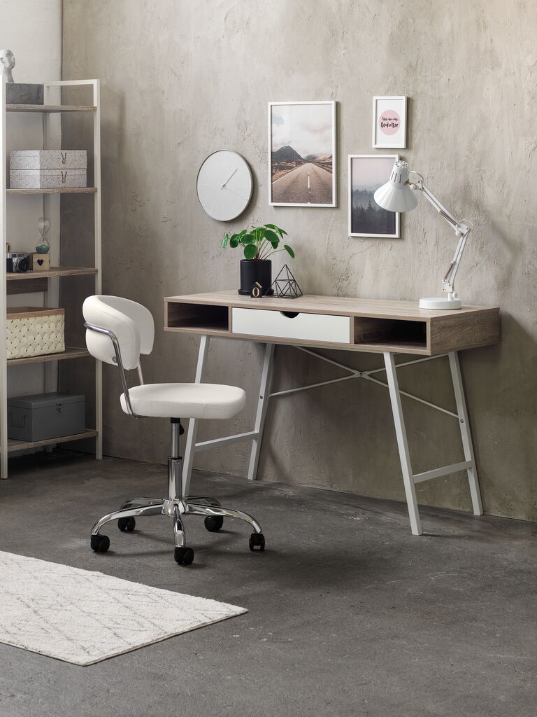 SNEDSTED office chair white leatherette/chrome