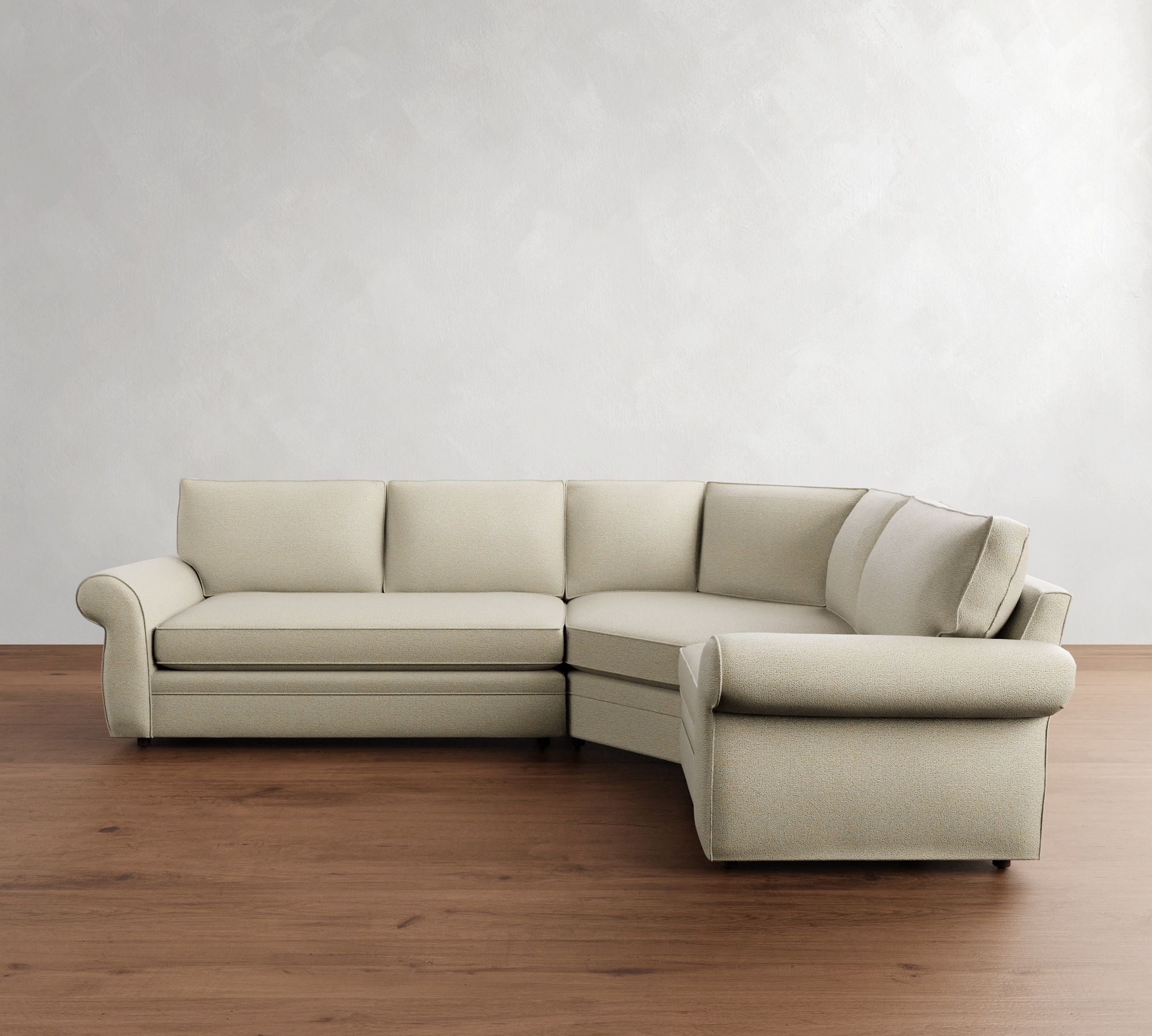 Pearce Roll Arm 3-Piece Wedge Sectional (122