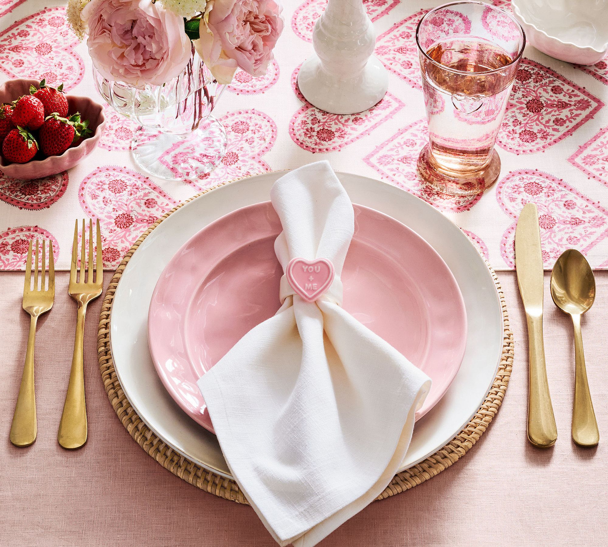 Conversation Hearts Stoneware Napkin Rings - Mixed Set of 4