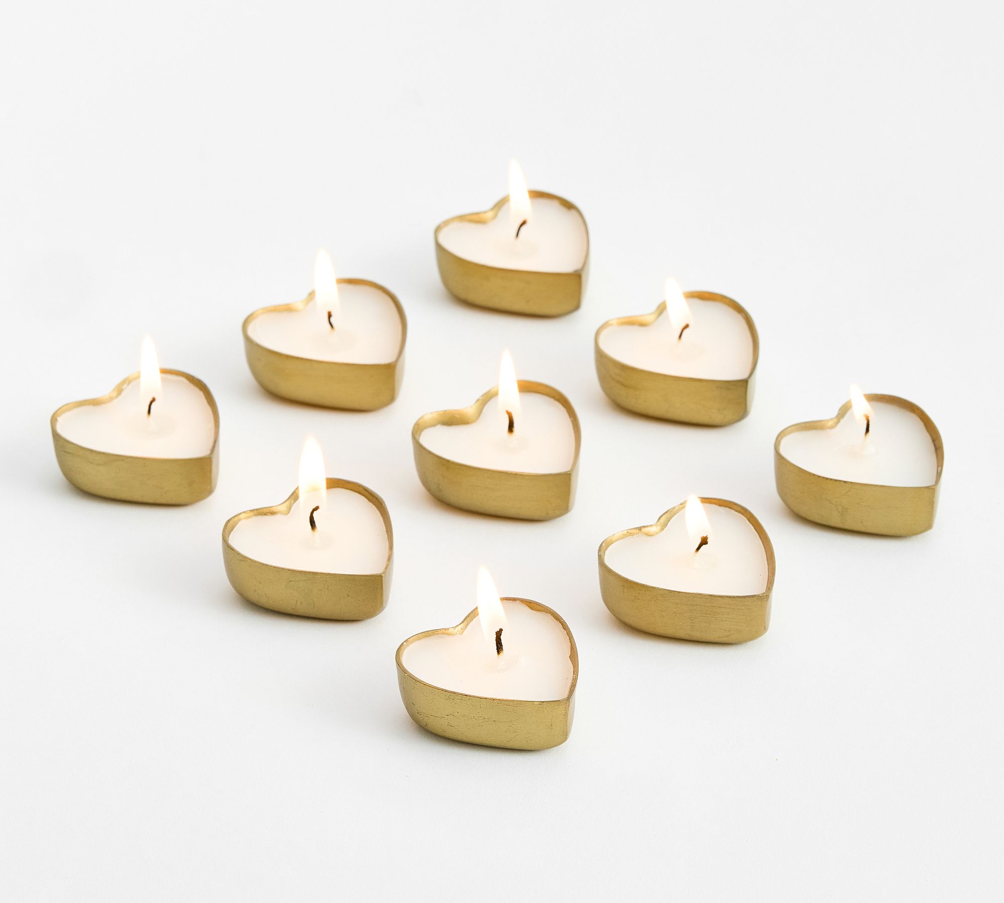 Heart Tealights Set - Rose & Peony